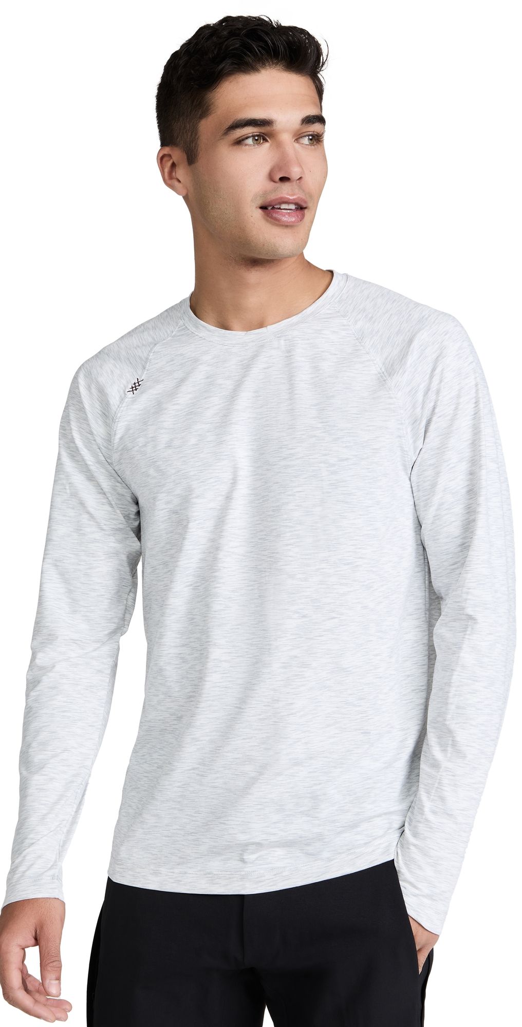 Rhone Reign Long Sleeve Tee Gray Space Dye S