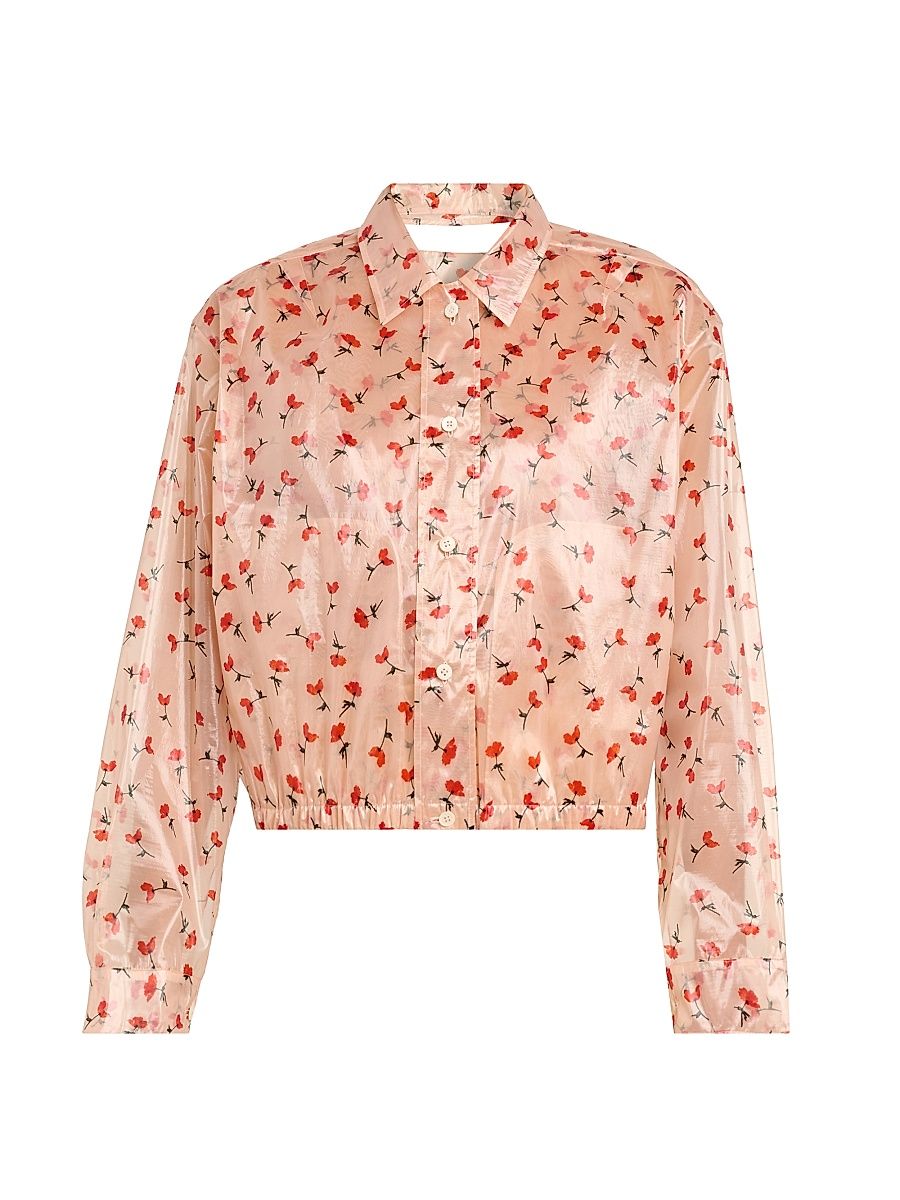 Women's Floral Organza Blouse - Pink Salt - Size 18