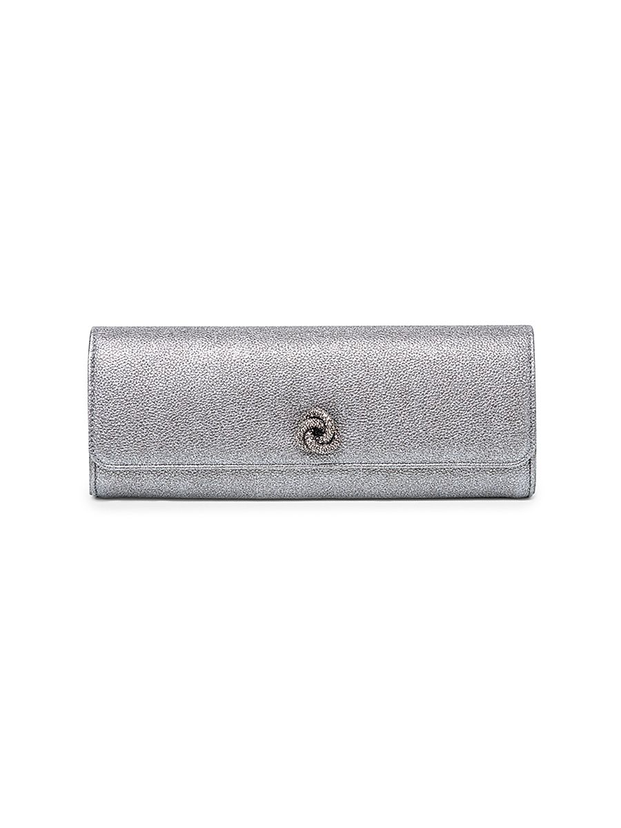 Women's Mini Robbie Metallic Flap Clutch - Silver