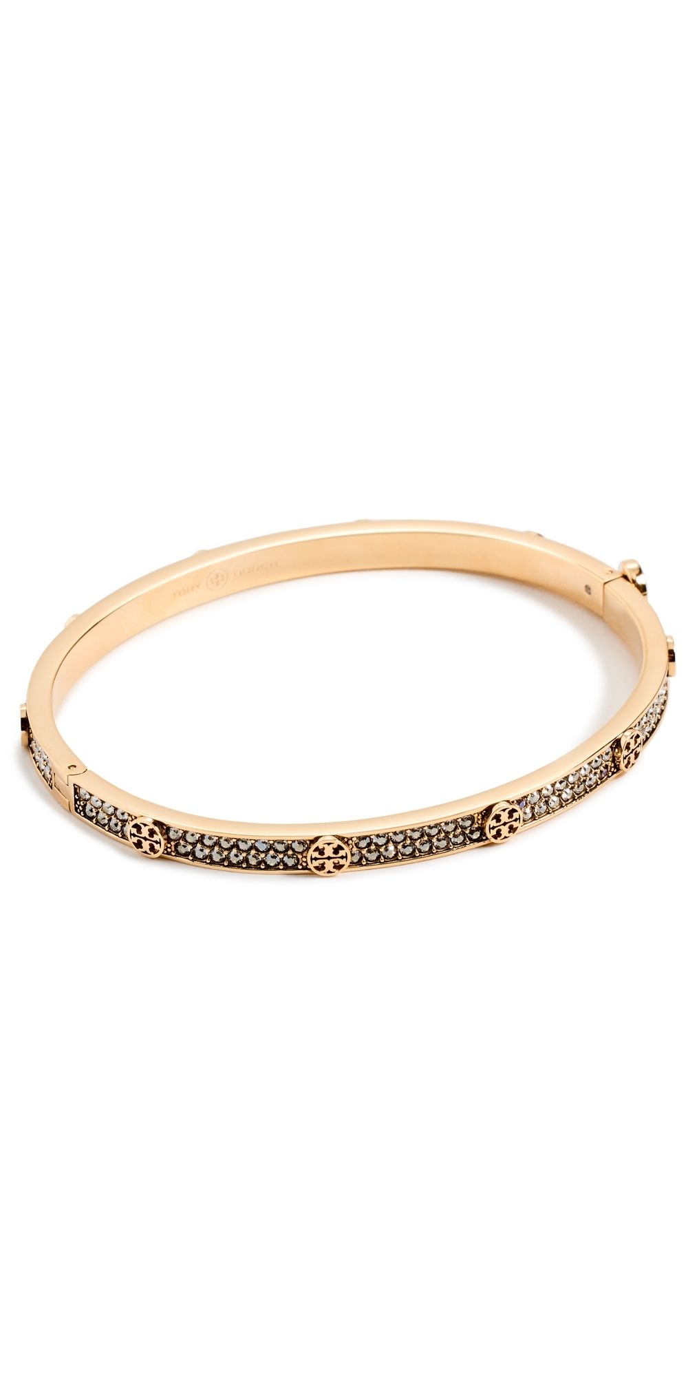 Tory Burch Miller Stud 5MM Hinge Bracelet Tory Gold/Crystal M