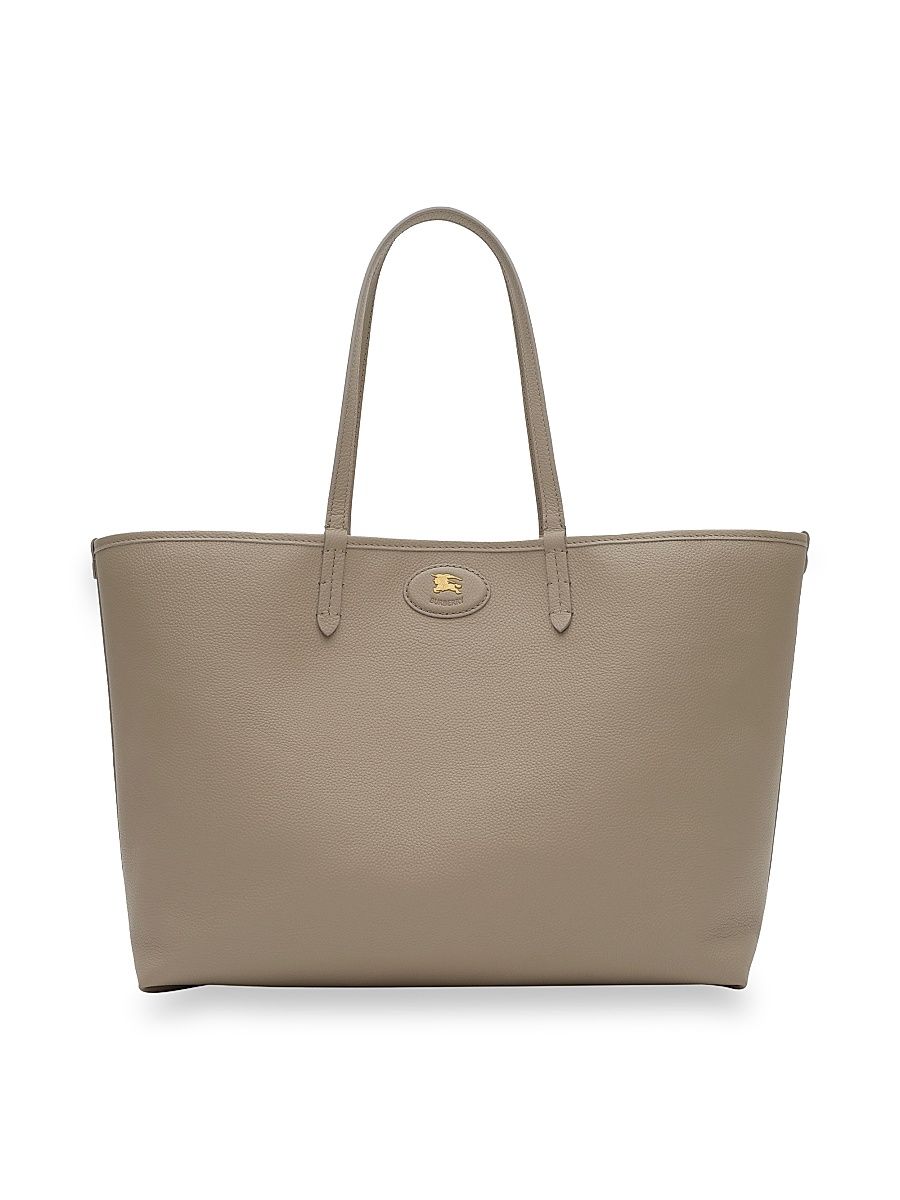 Women's Mallow Reversible Leather Tote Bag - Mushroom