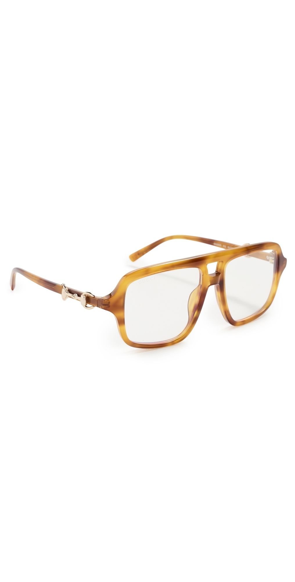 Gucci Horsebit Glasses Havana/Transparent One Size