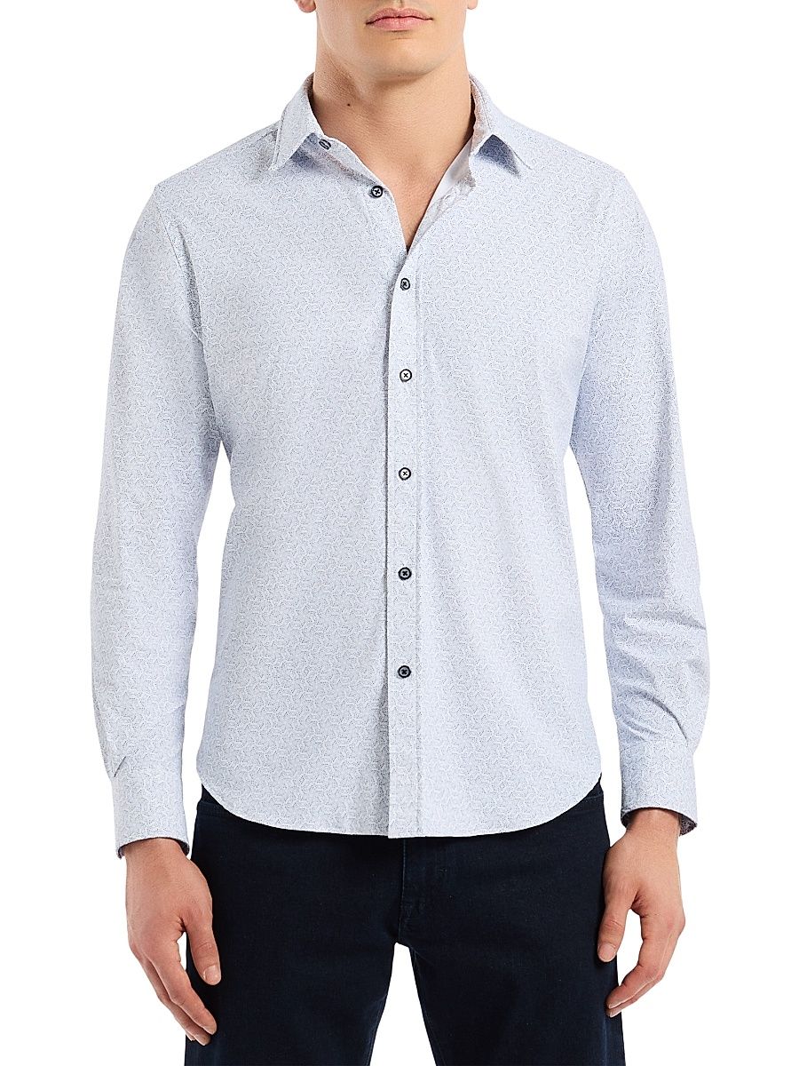 Men's Asterik Button-Front Shirt - Size XXL