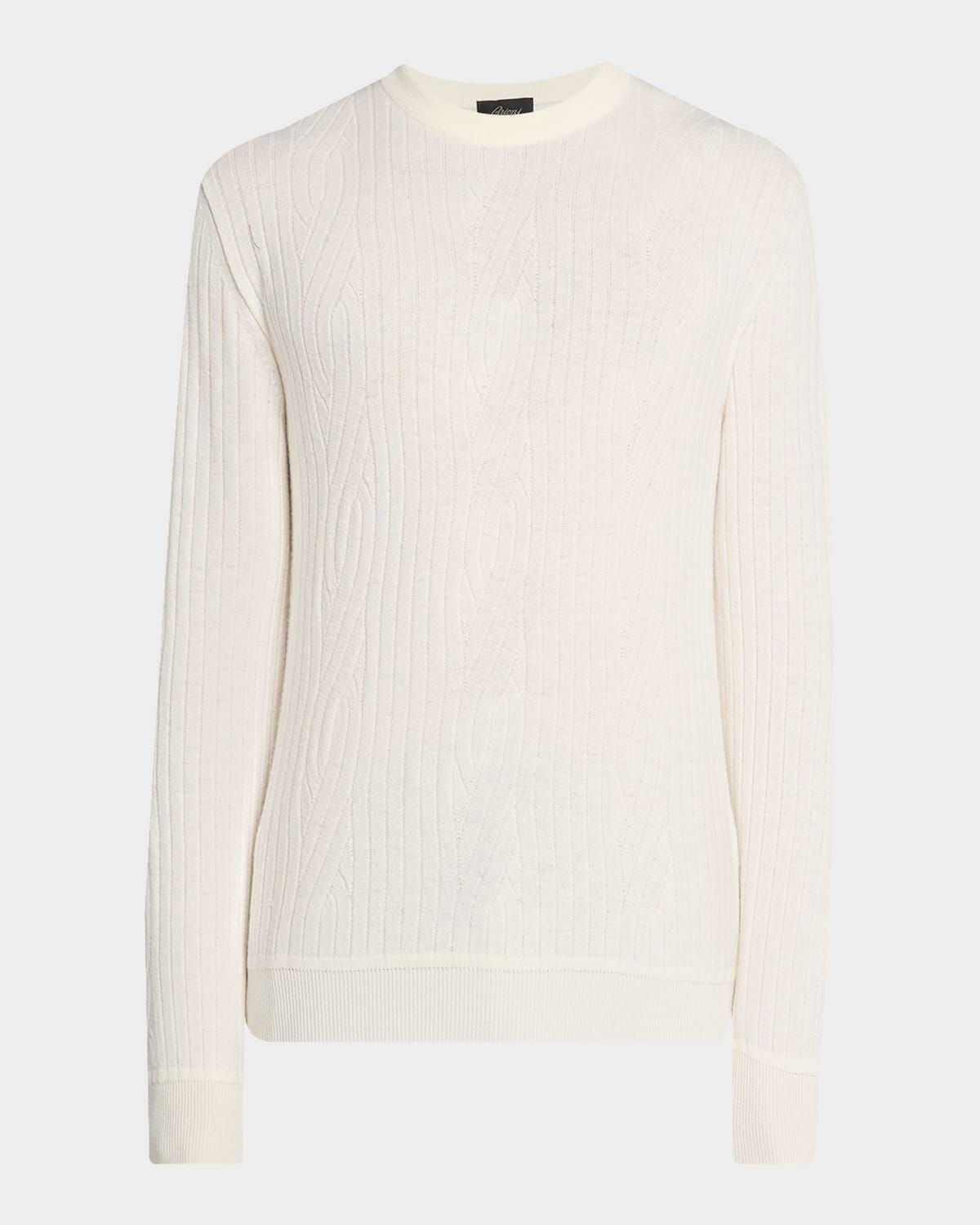 Men & apos;s Wool and Cashmere Cable Knit Crewneck Sweater
