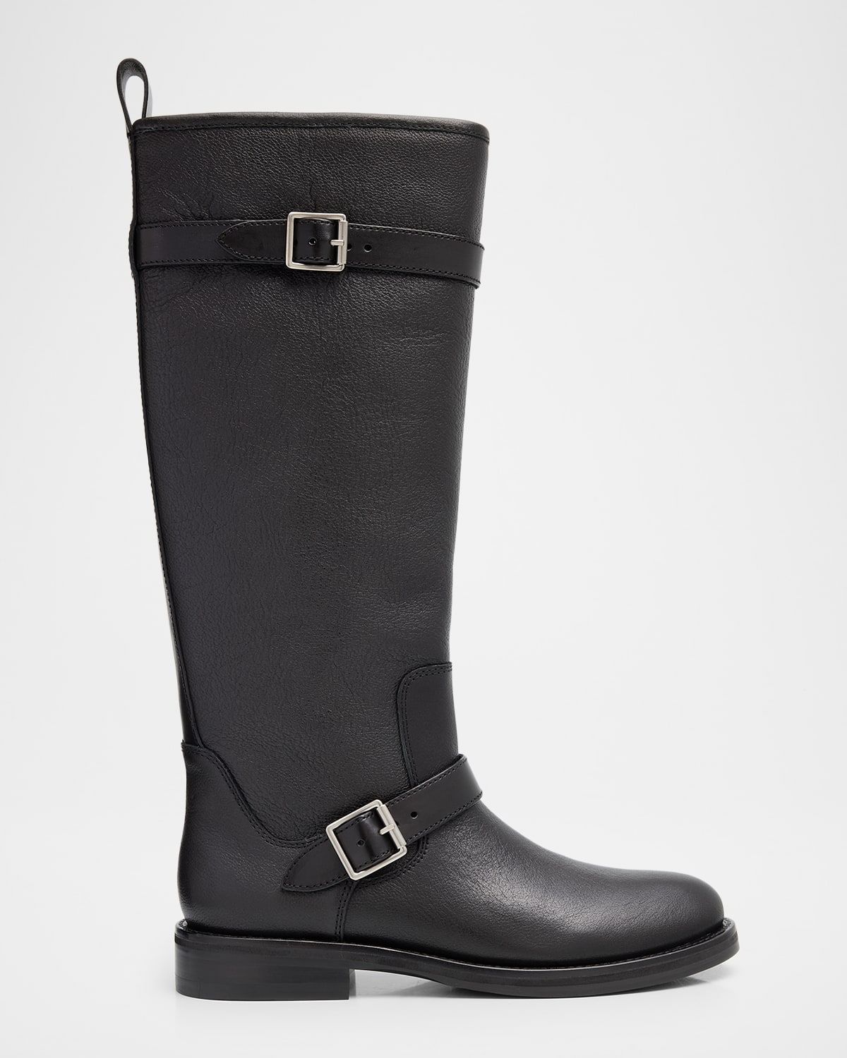 Noah Leather Buckle Knee-High Boots