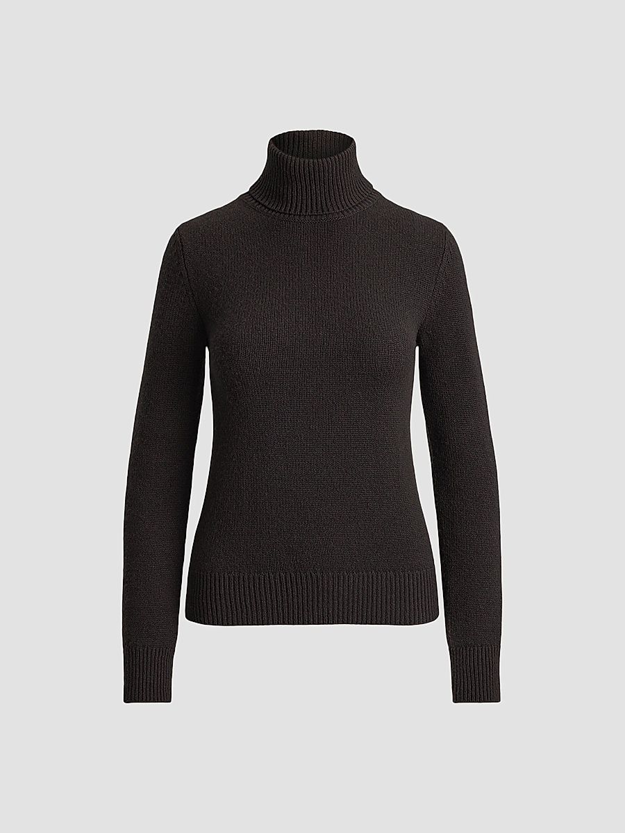 Women's Lofty Cashmere Turtleneck Sweater - Brown - Size XS