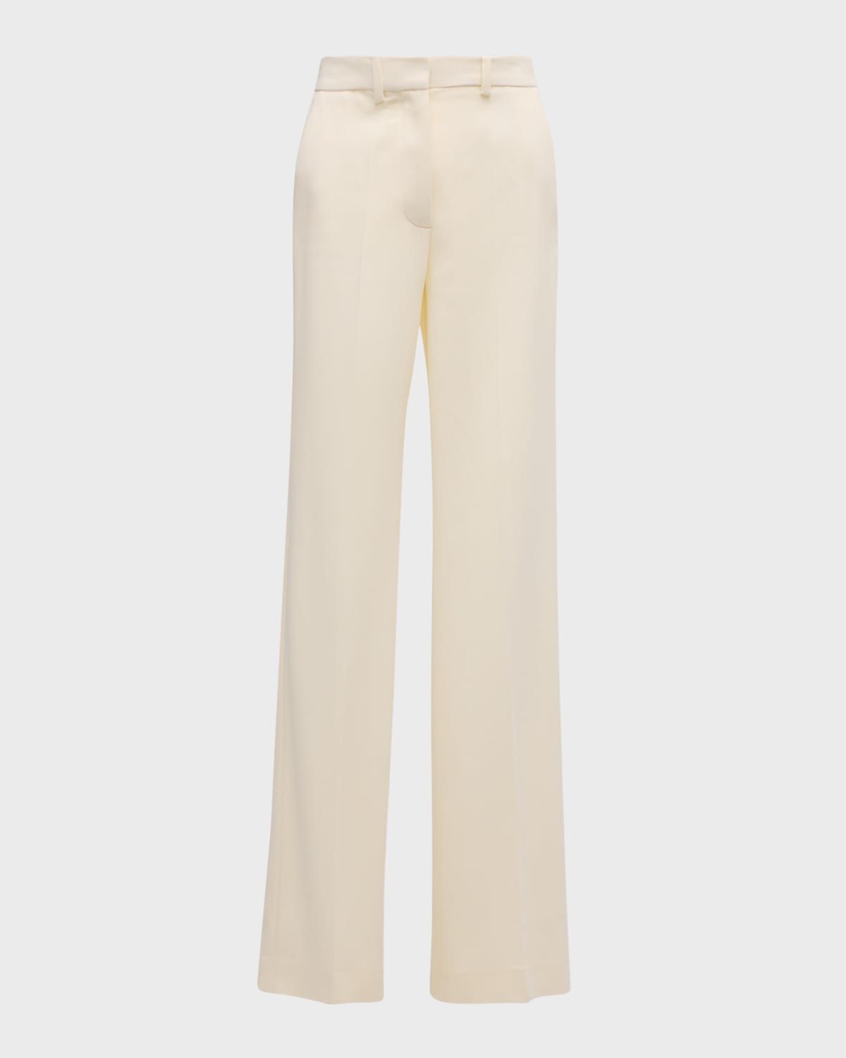Morissey Mid-Rise Straight-Leg Cady Pants