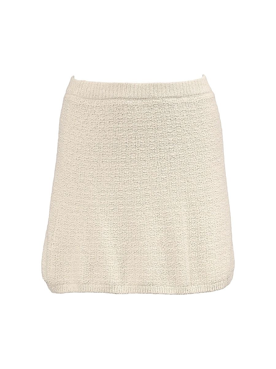 Women's Alai Bouclé Knit Miniskirt - Chalk - Size Medium