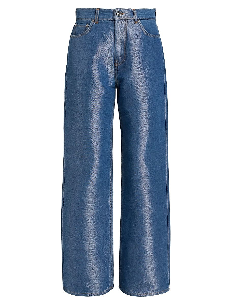 Women's Izey Shiny Weft Denim Jeans - Mid Blue Stone - Size 31
