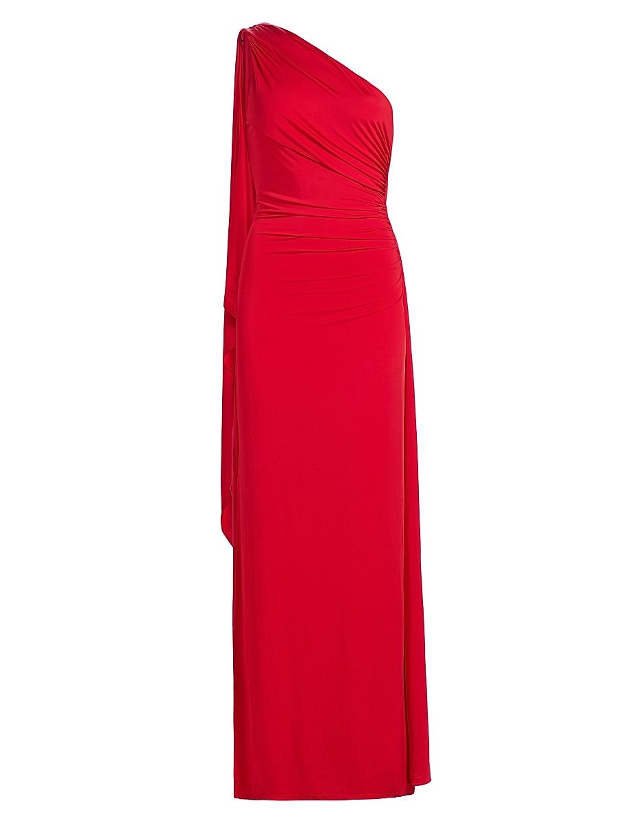 Women's Linden One-Shoulder Maxi Dress - Goji Berry - Size Large