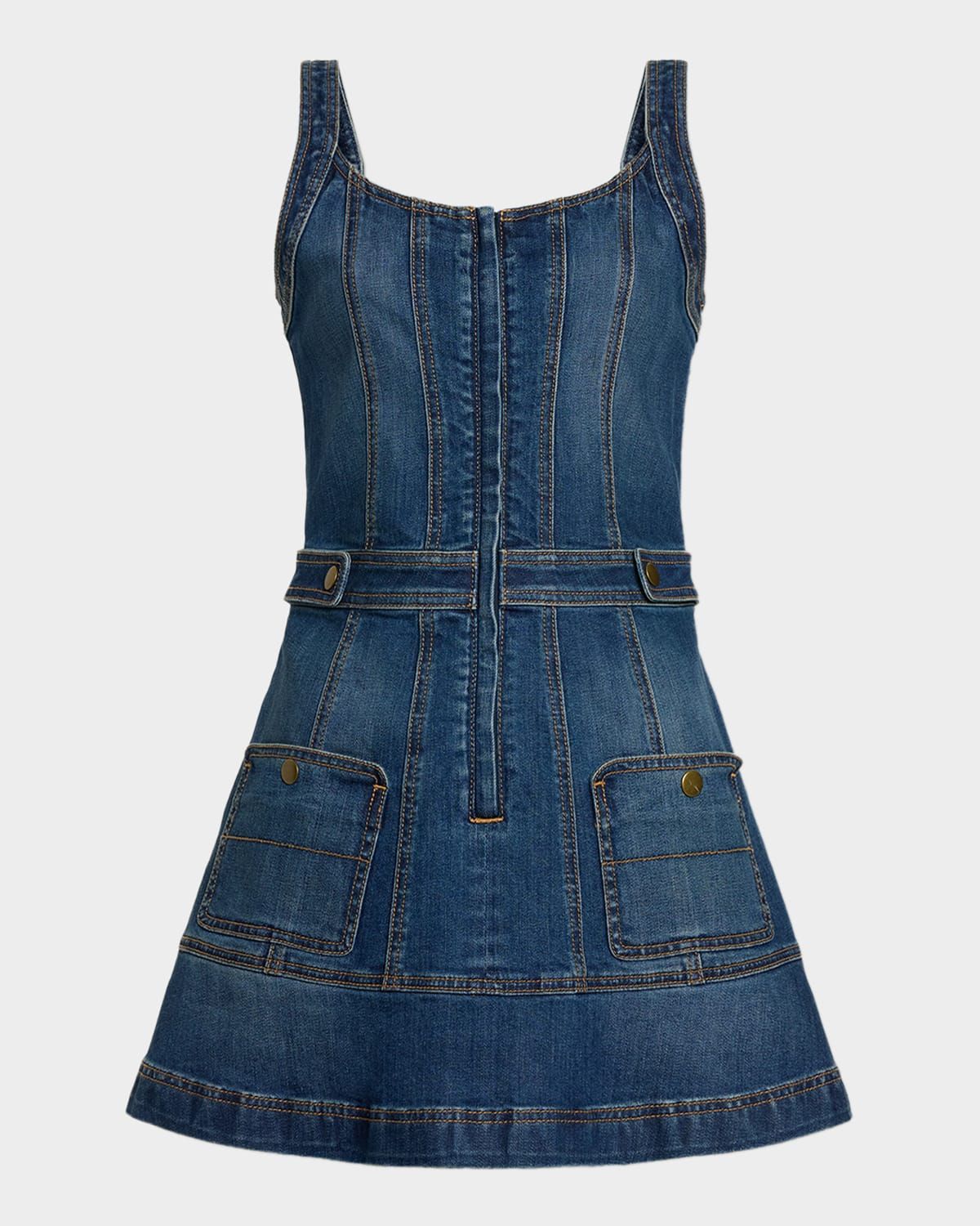 Karla Scoop-Neck Denim Mini Dress