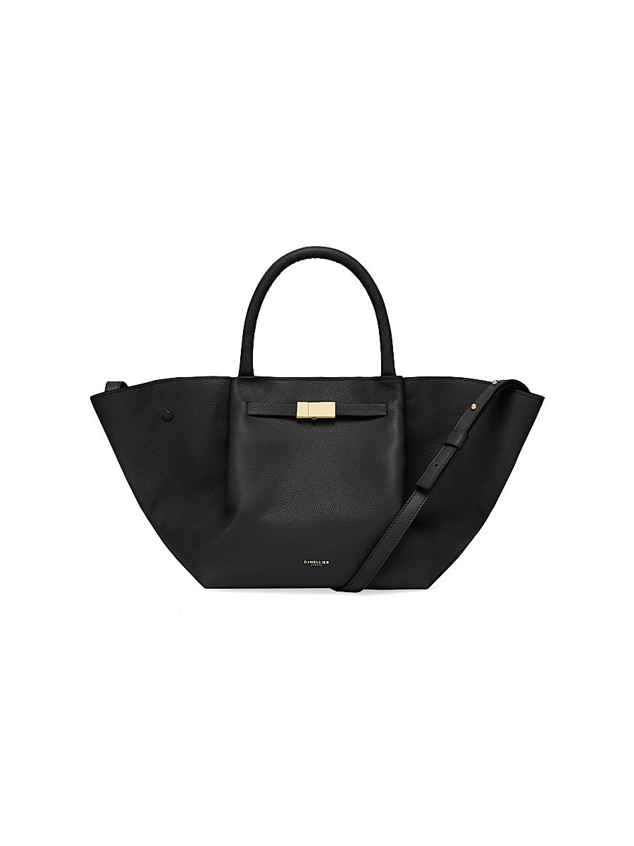 Women's Midi New York Leather Tote Bag - Black