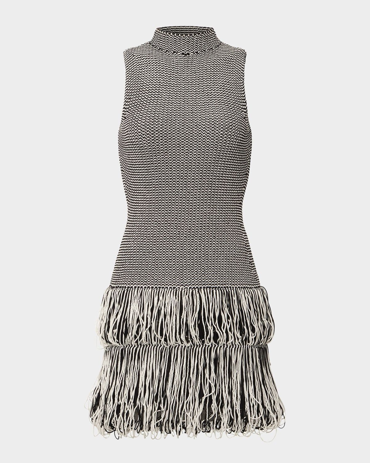 Pernille Textured Fringe Sleeveless Mini Dress