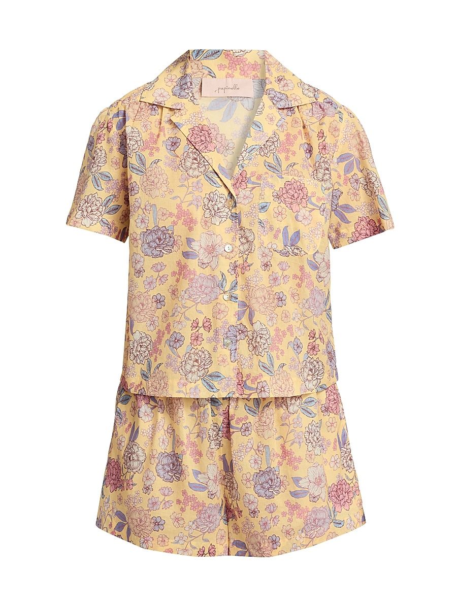 Women's Karolina Floral Short Pajamas - Golden Haze - Size XS