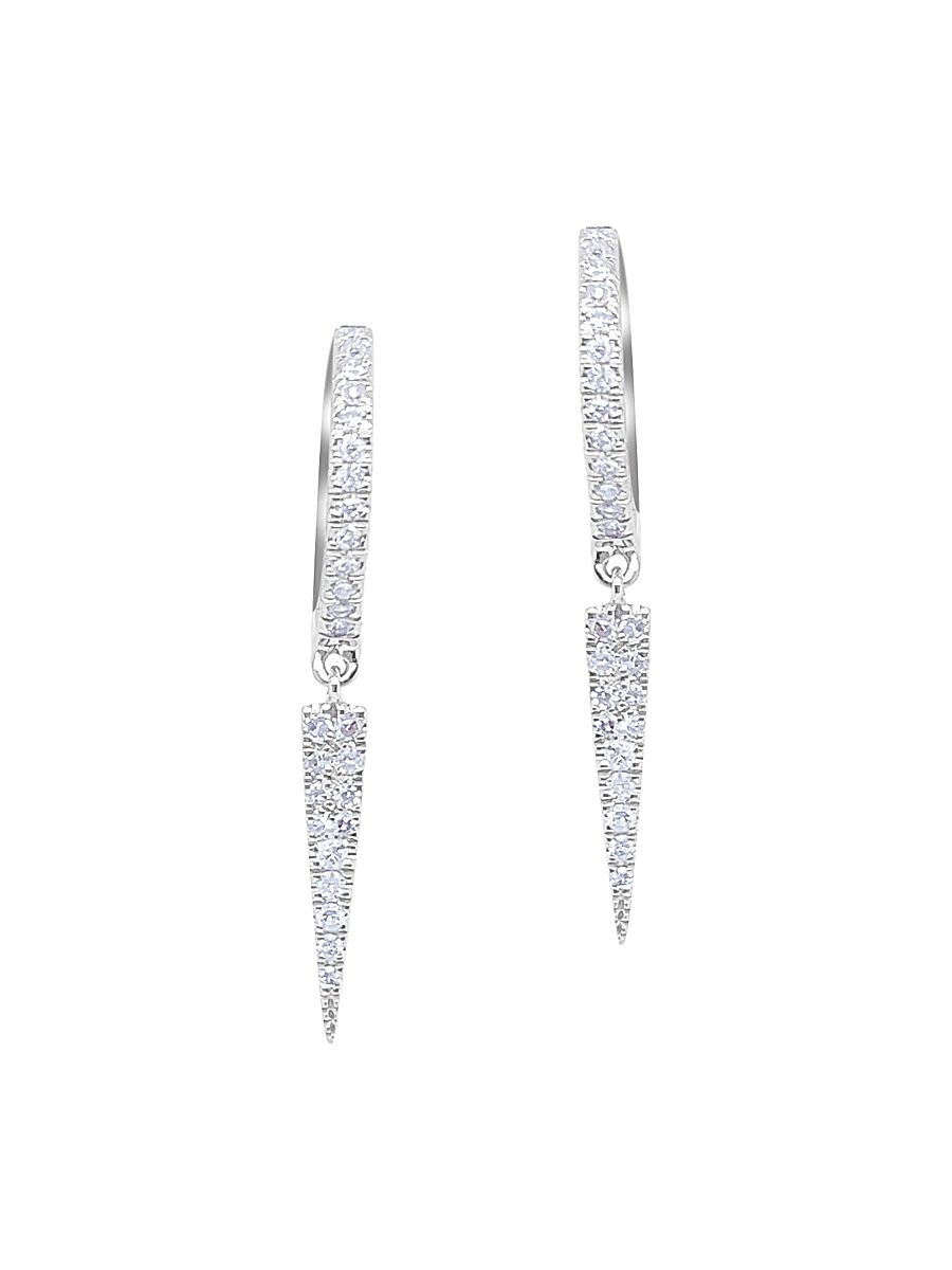 Women's 14K White Gold & 0.37 TCW Diamond Spike Drop Earrings - White Gold