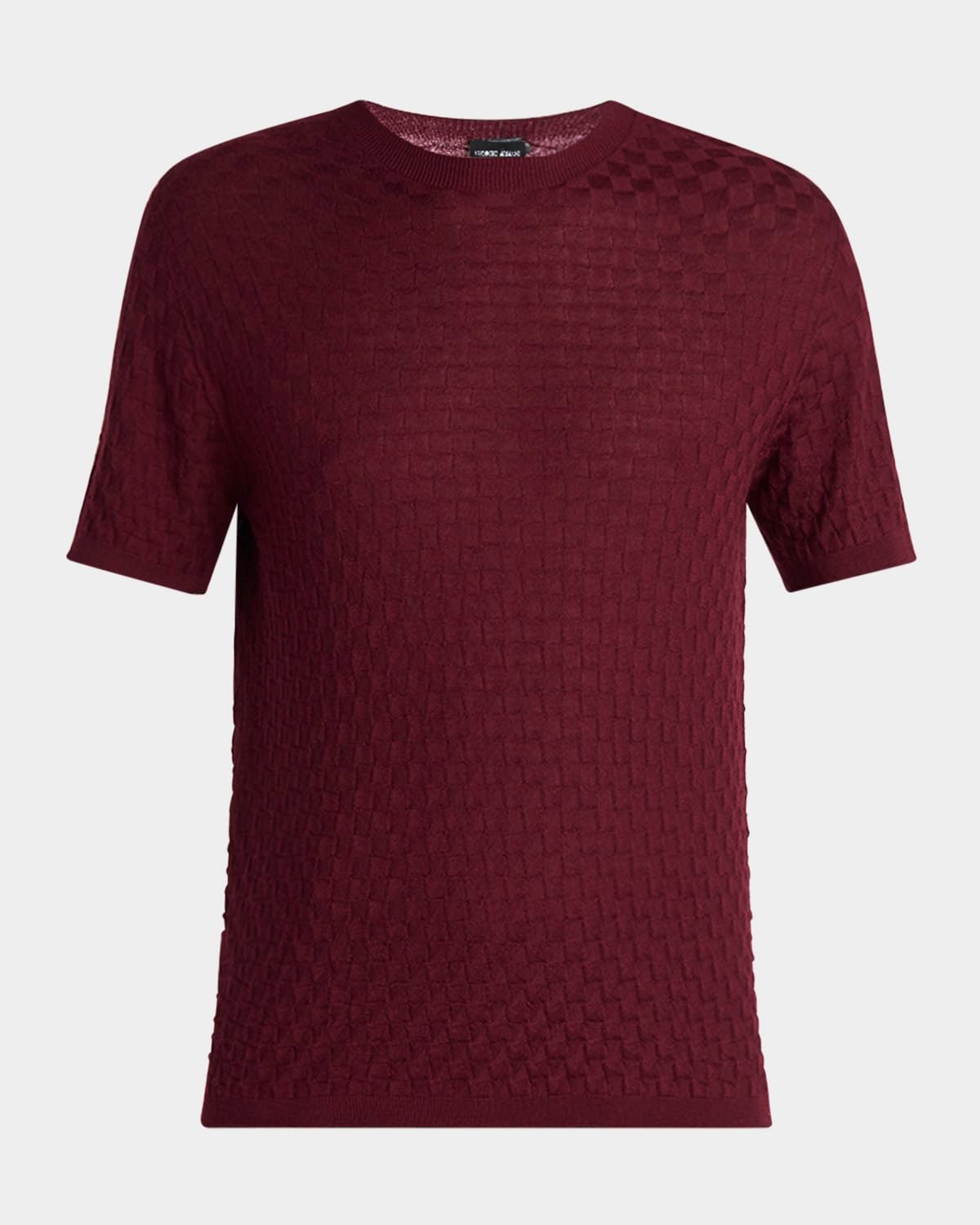 Men & apos;s Woven Quadrant Cashmere and Silk Crewneck Sweater