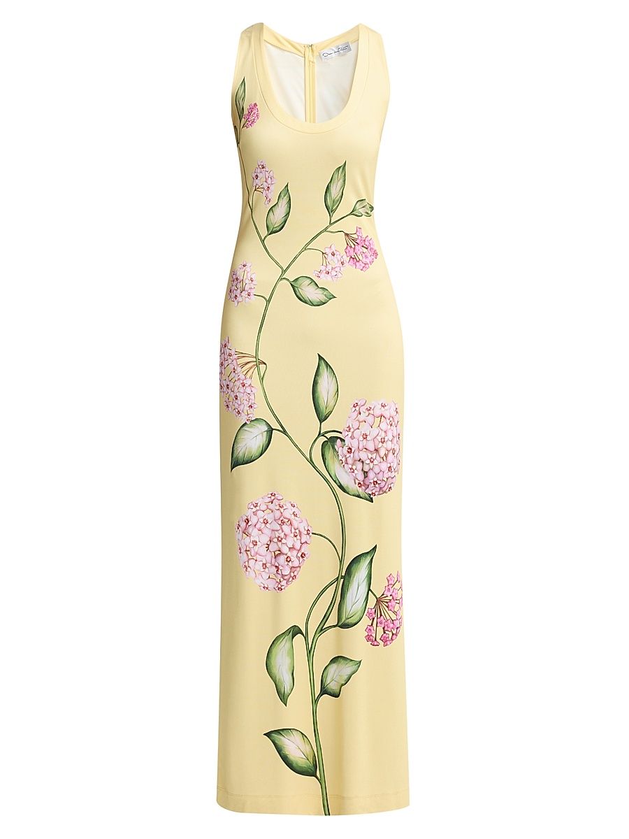 Women's Porcelain Flower Scoopneck Maxi Dress - Pink Butter - Size 12