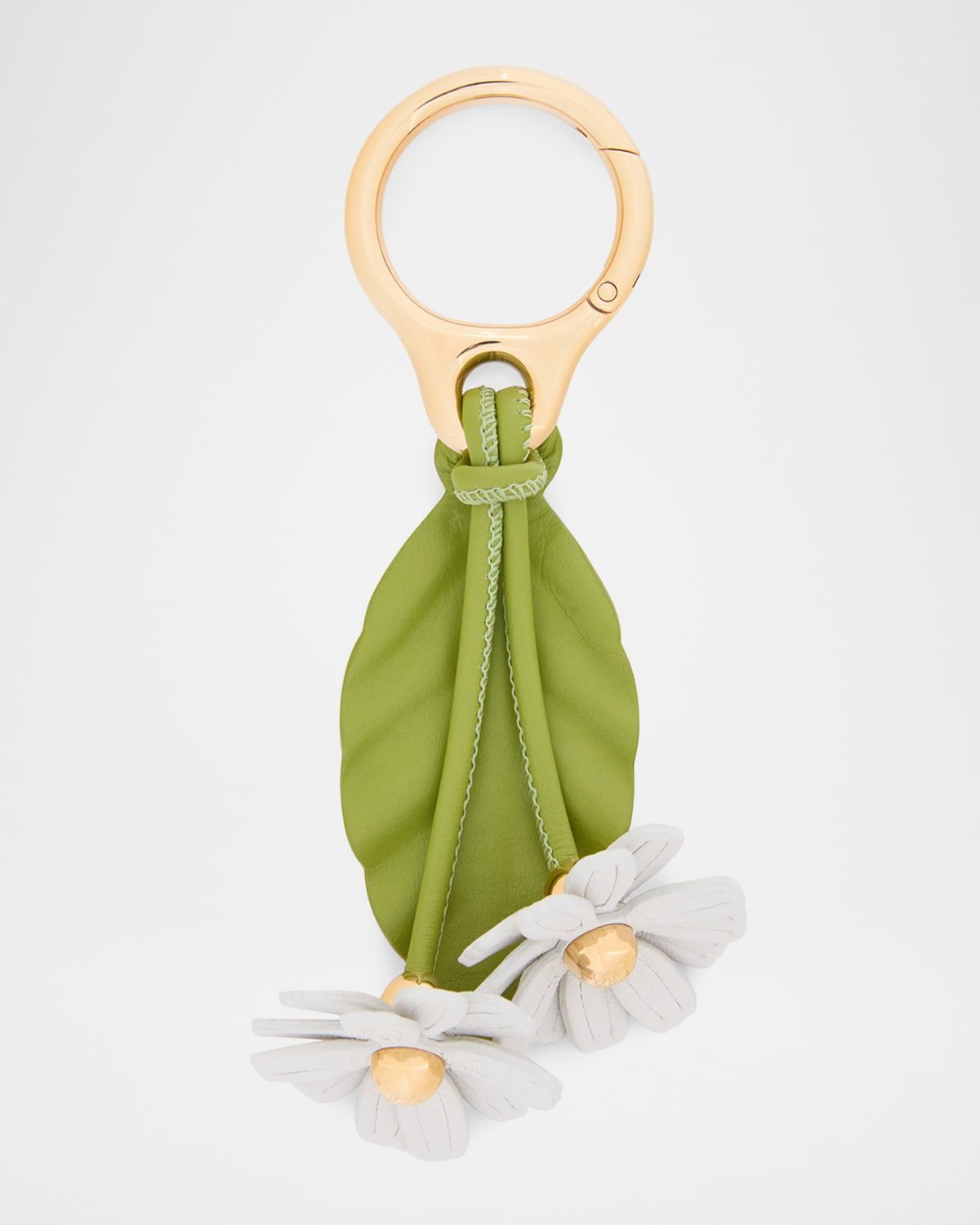 Chamomile Flower Bag Charm in Calfskin Leather
