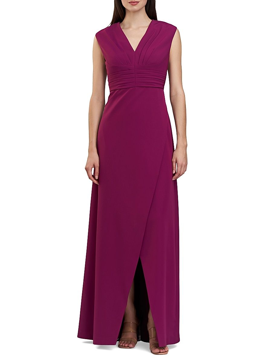 Women's Melora Crepe V-Neck Gown - Boysenberry - Size 6