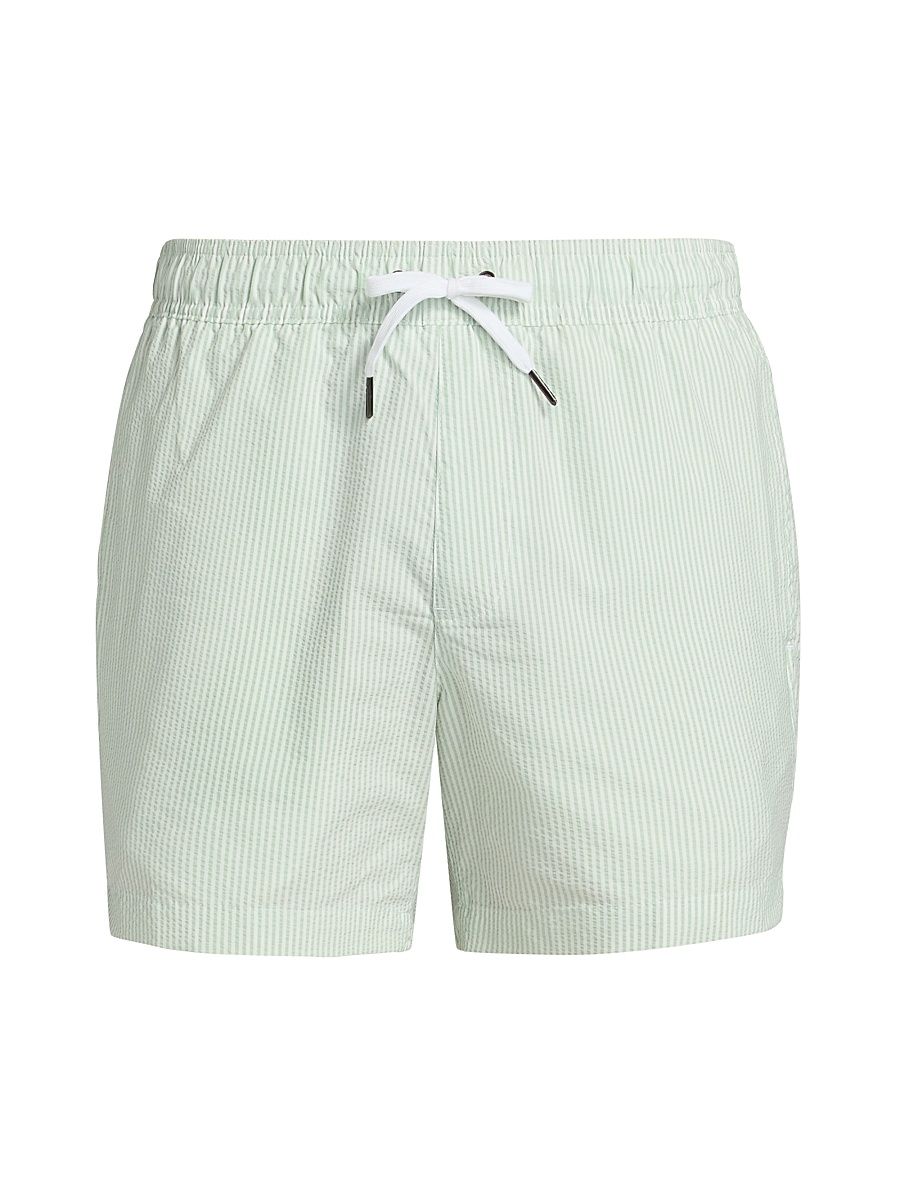 Men's COLLECTION Seersucker Drawstring Swim Shorts - Mint - Size XXL