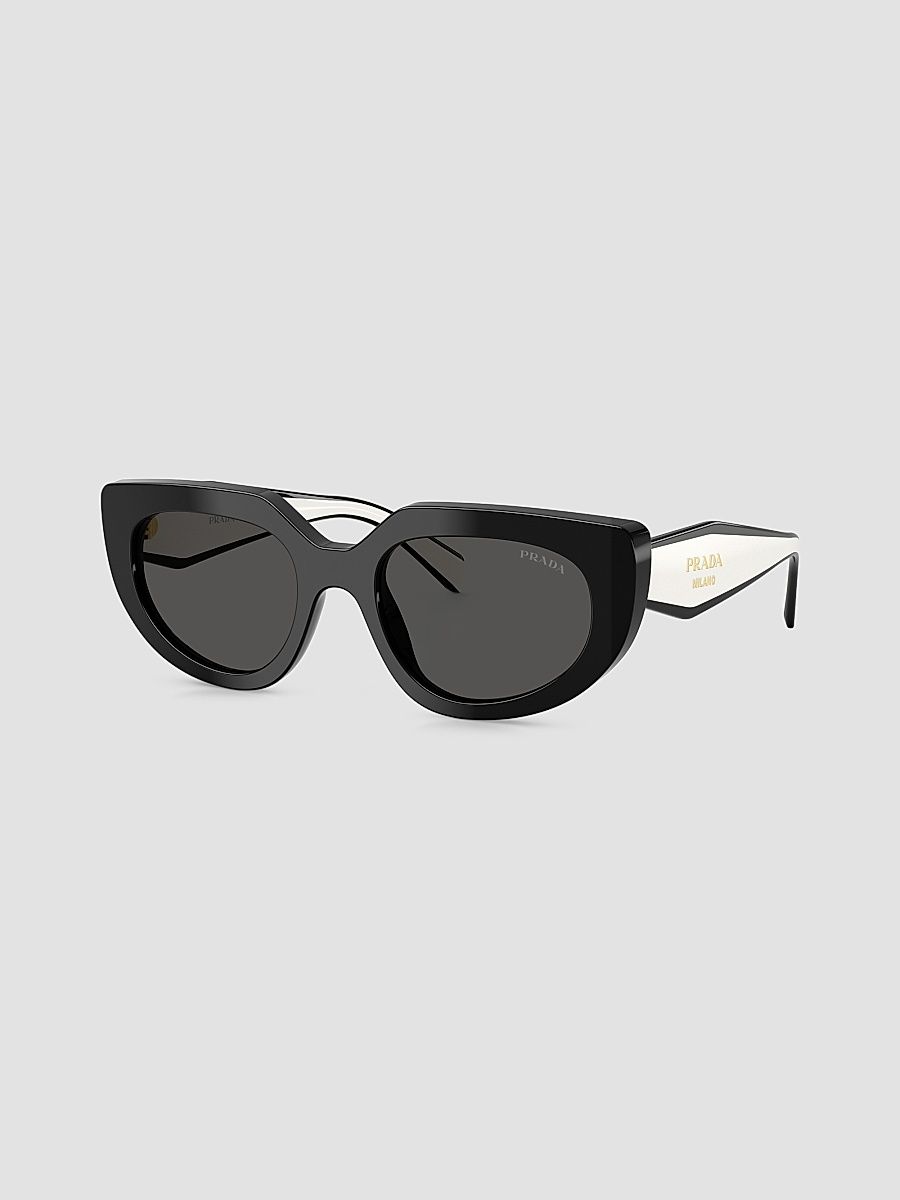 Women's D02SF Oval Cat-Eye Sunglasses - Black