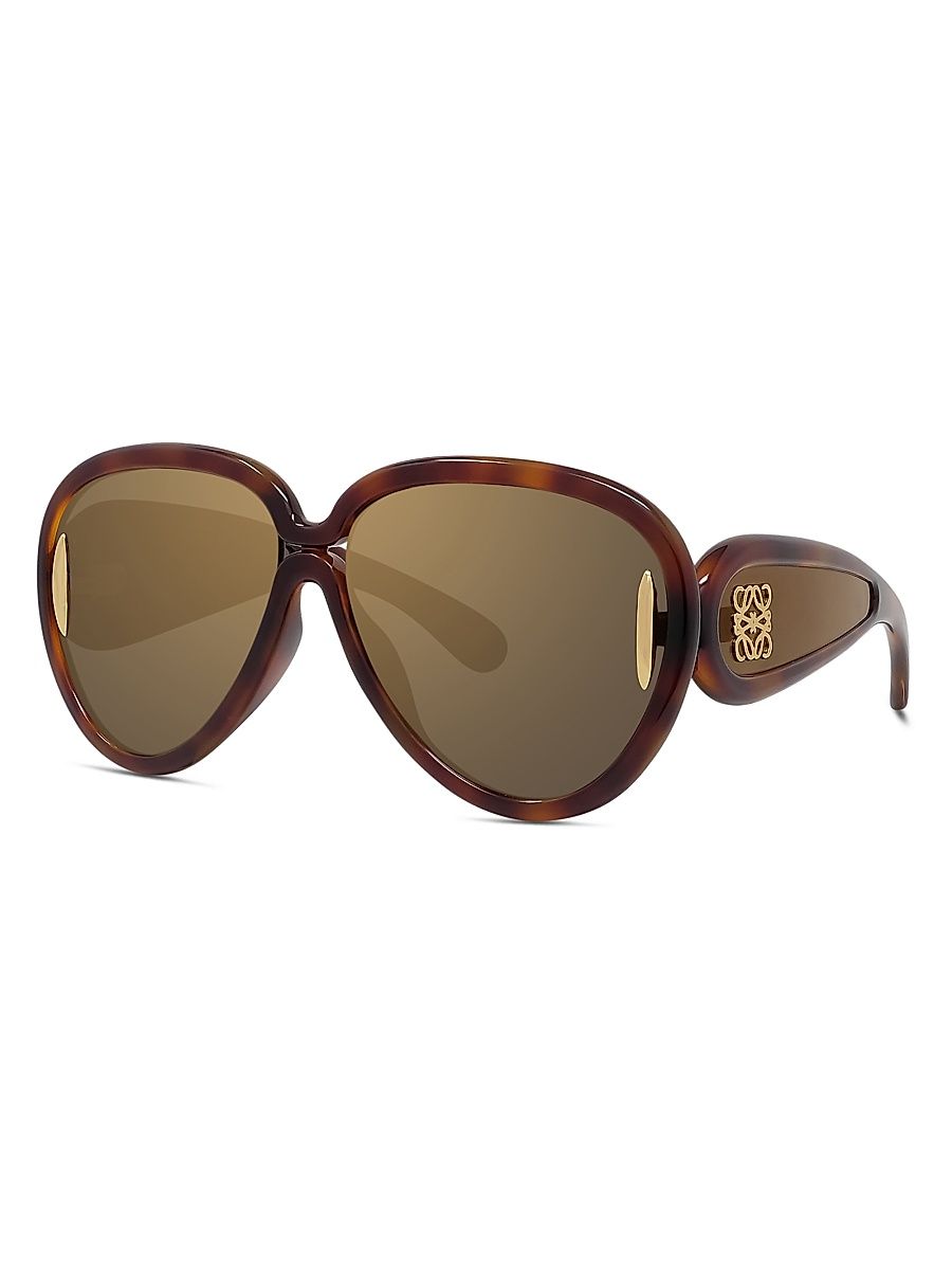 Women's Paula's Ibiza 65MM Pilot Sunglasses - Dark Havana Brown Mirror