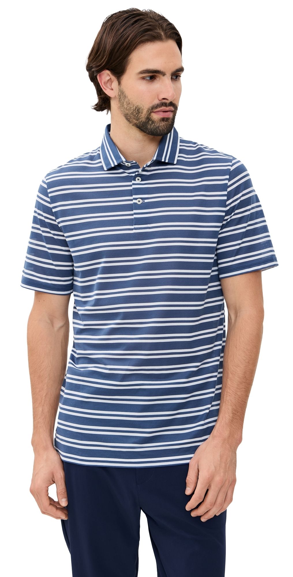 RLX Ralph Lauren Tour Estate Collar Pique Polo Old Royal/Ceramic White L