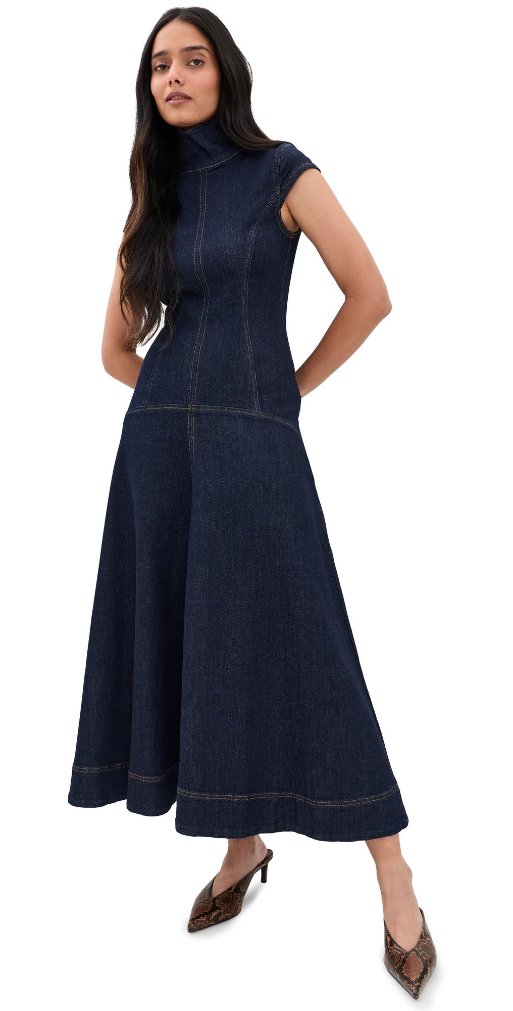 ALIGNE Monroe Denim Dress Mid Blue 4