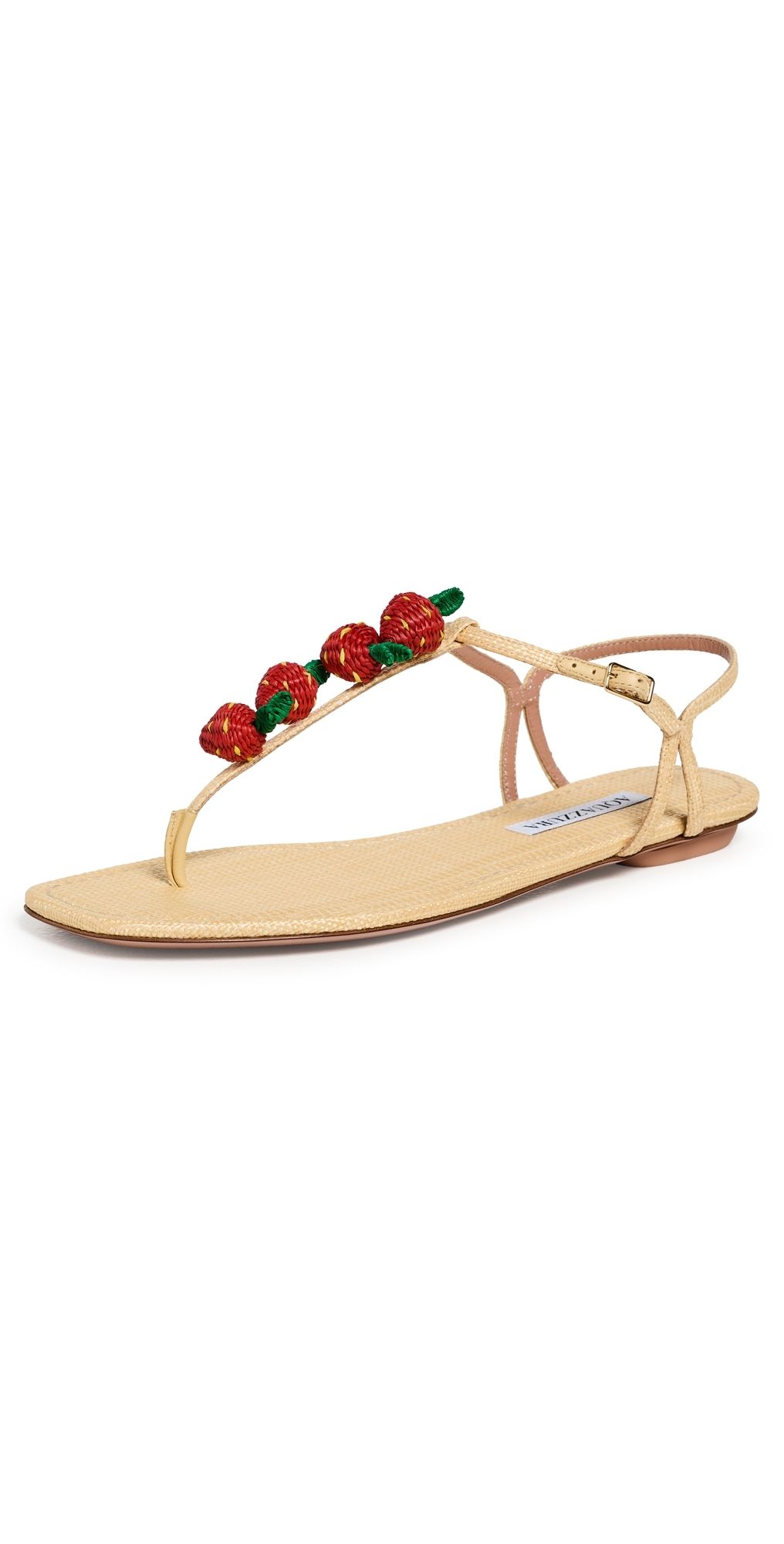 Aquazzura Fragolina Sugar Sandals Natural 36