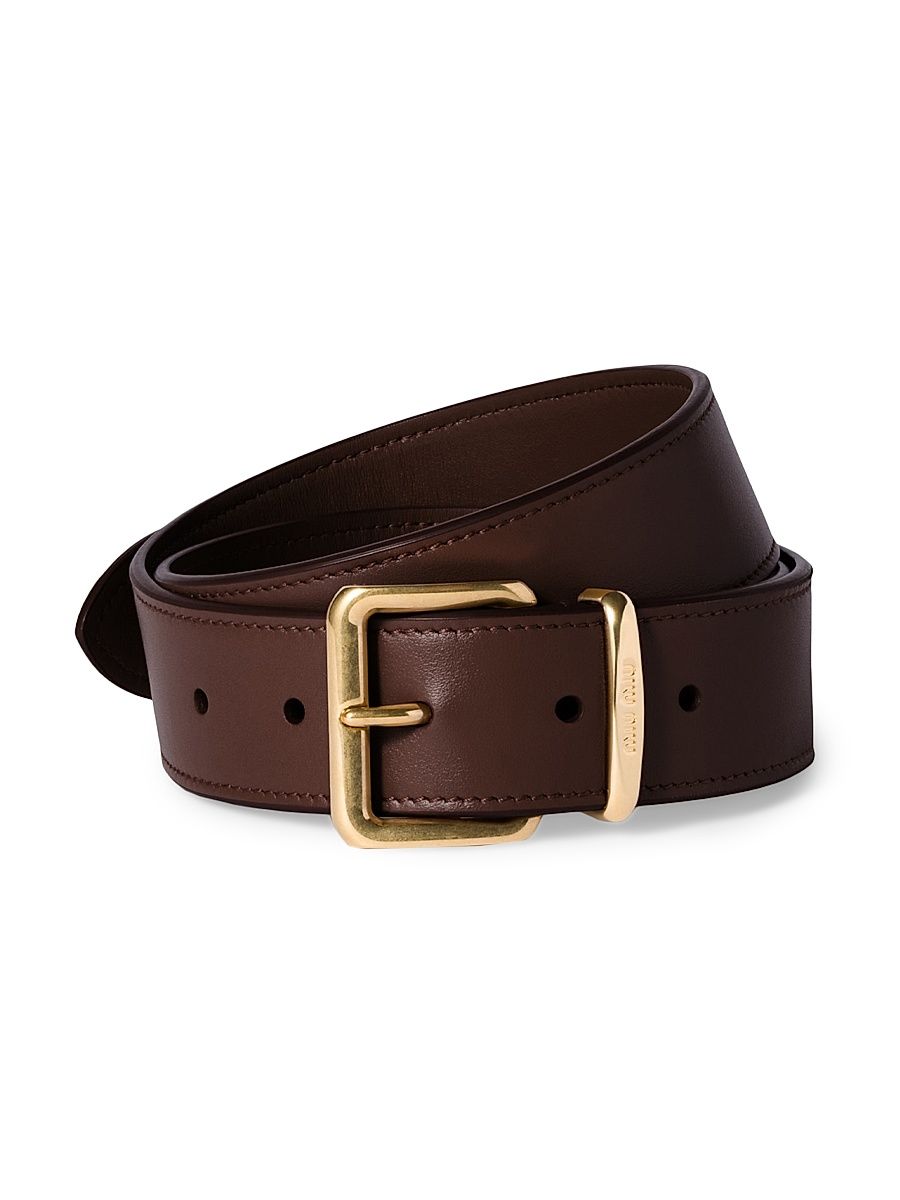 Women's Leather Belt - Light Brown - Size 34