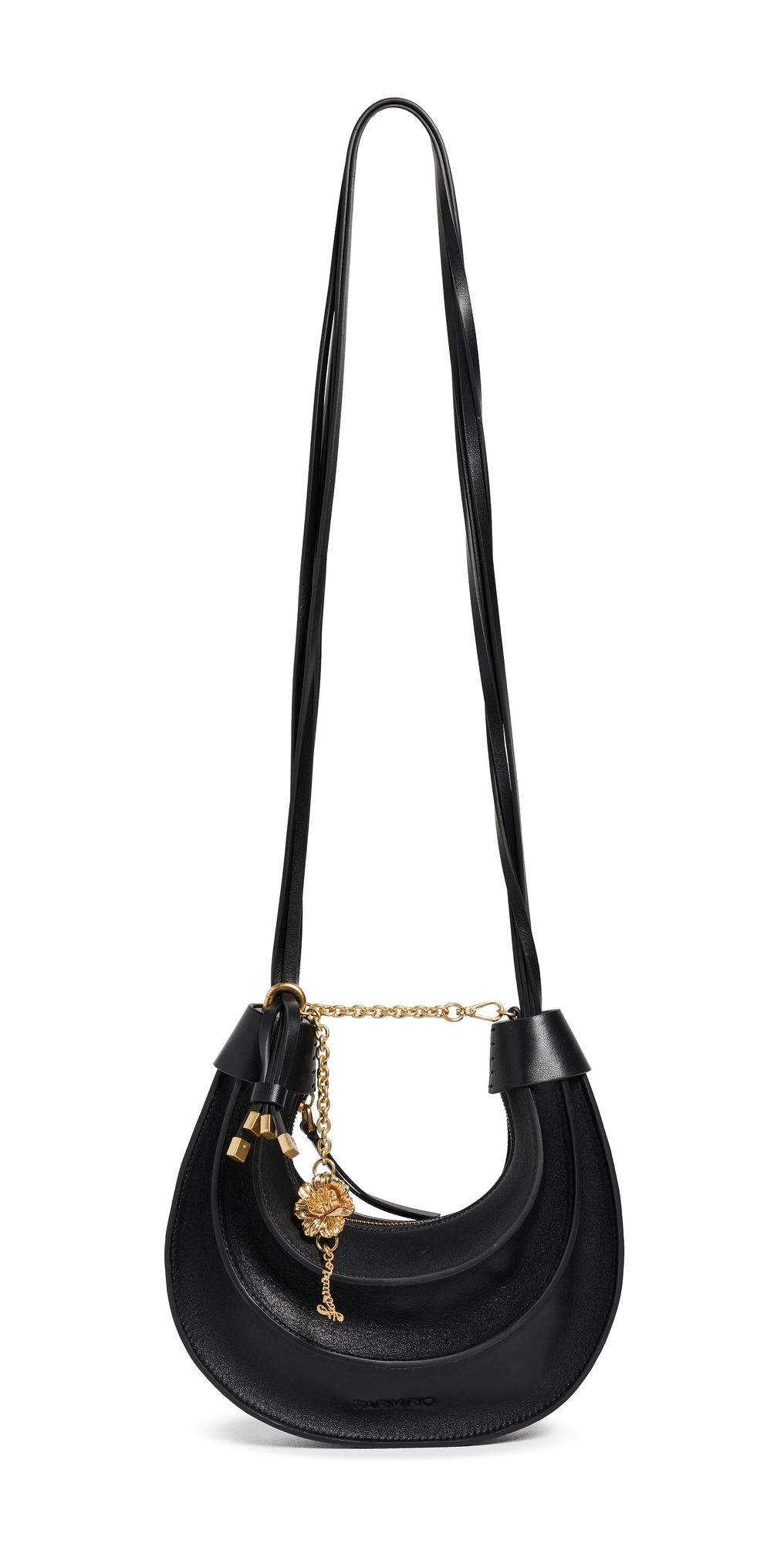 FARM Rio Leather Small Banana Bag Black One Size