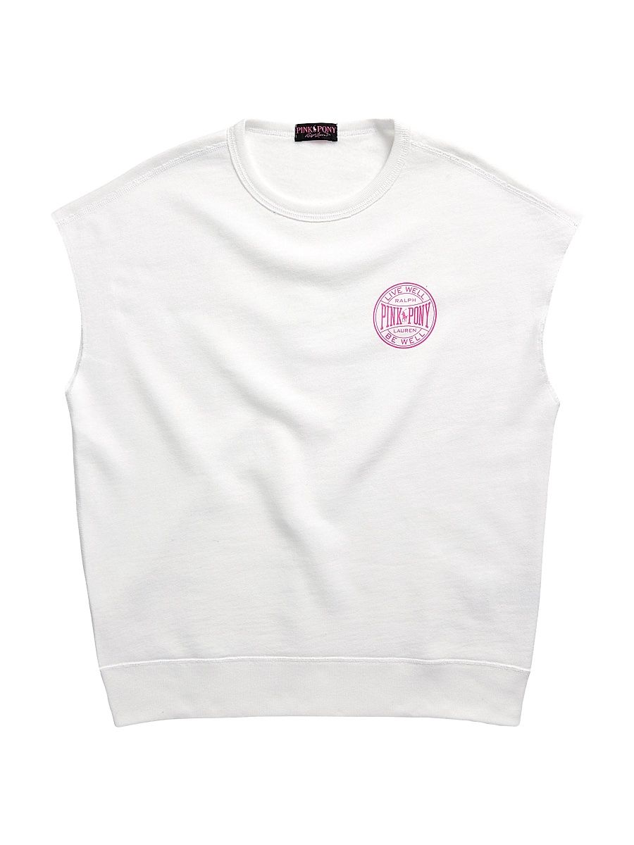 Men's Unisex Pink Pony Sleeveless Fleece Sweatshirt - Ceramic White - Size XXL