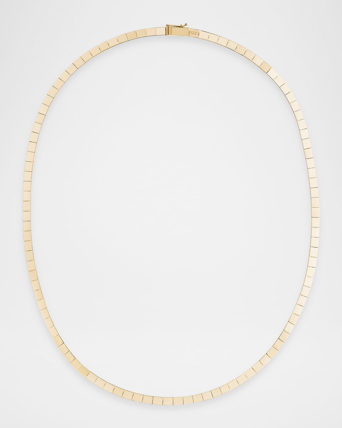 Thin Flash Tile Necklace in 14K Yellow Gold, 16.5"L