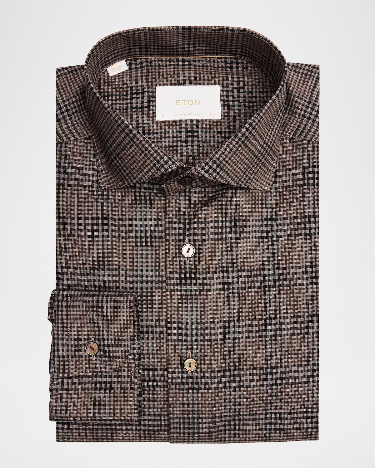 Men & apos;s Contemporary-Fit Plaid Merino Wool Dress Shirt