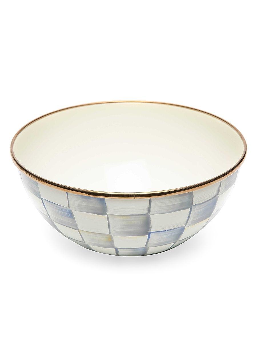 Sterling Check Enamel Everyday Bowl - Size Medium