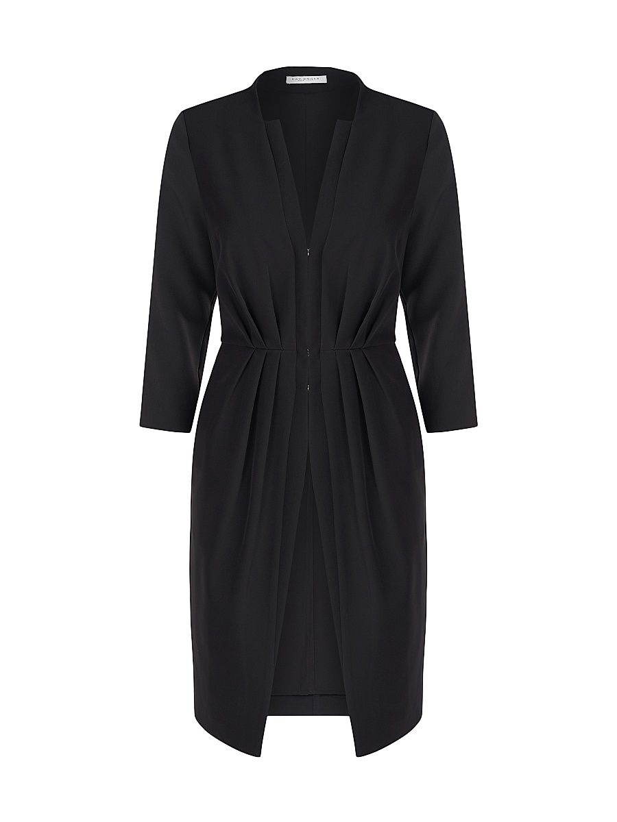 Women's Valoria Pleated Crepe Jacket - Black - Size 12