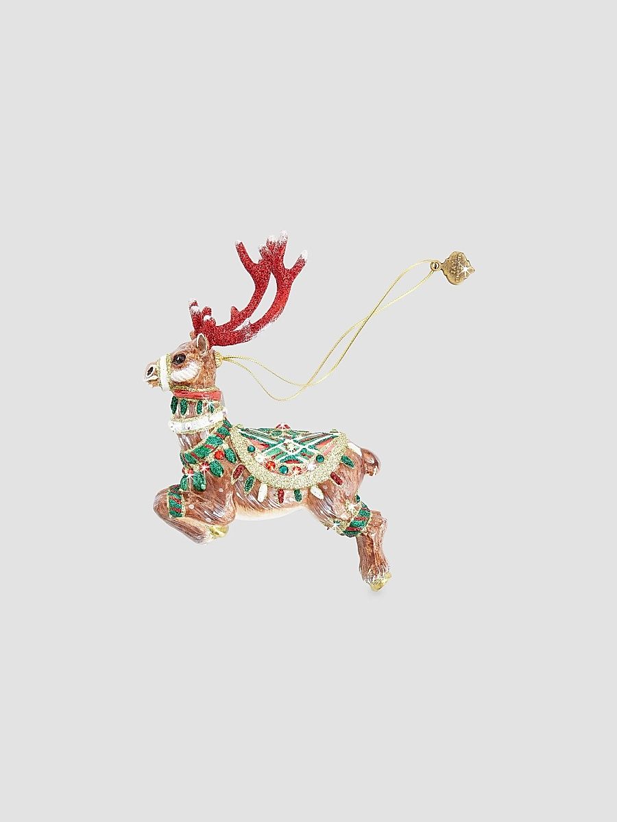 Comet Reindeer Glass Ornament