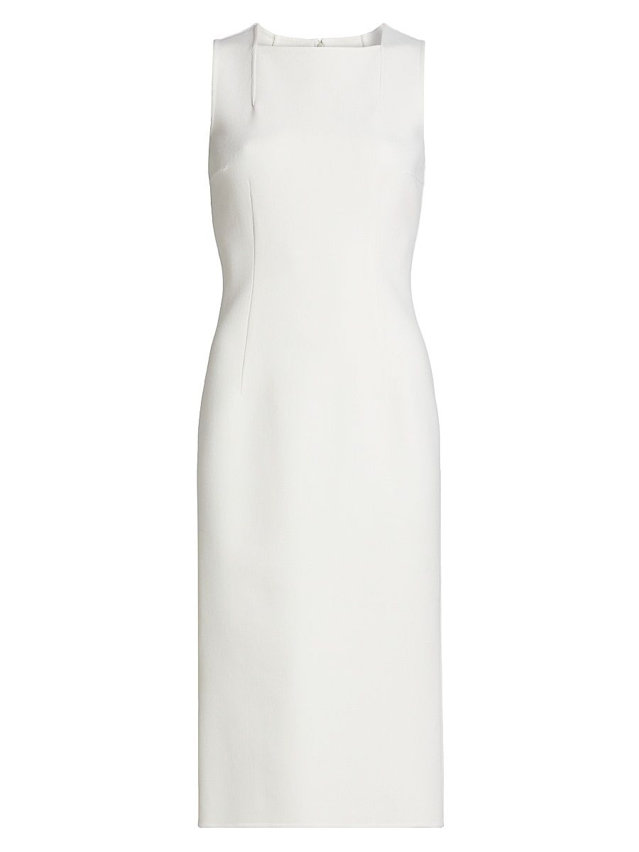 Women's Square-Neck Sheath Midi-Dress - Ivory - Size 14