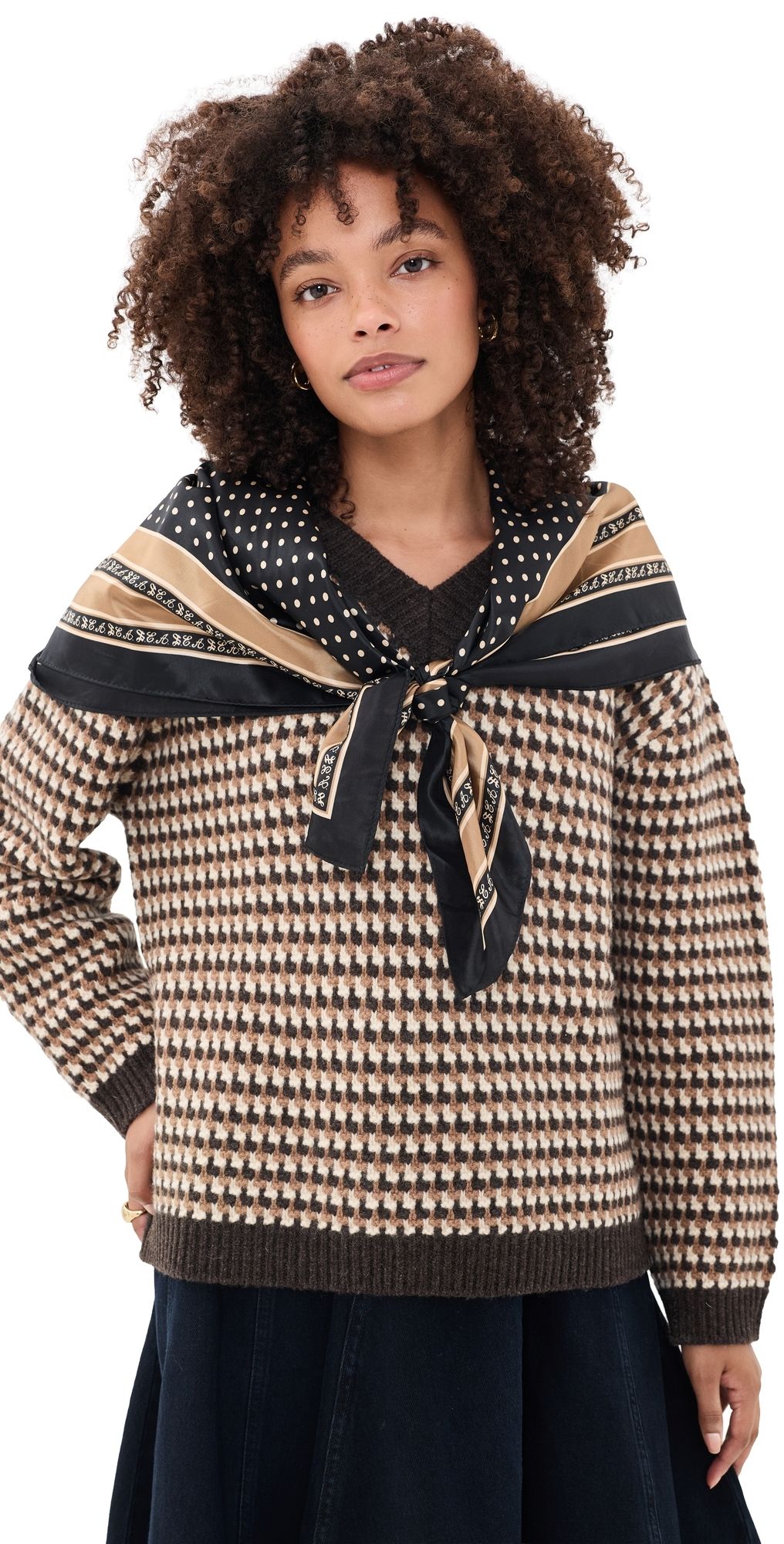 Sea Declan V Neck Wool Sweater Multi XS