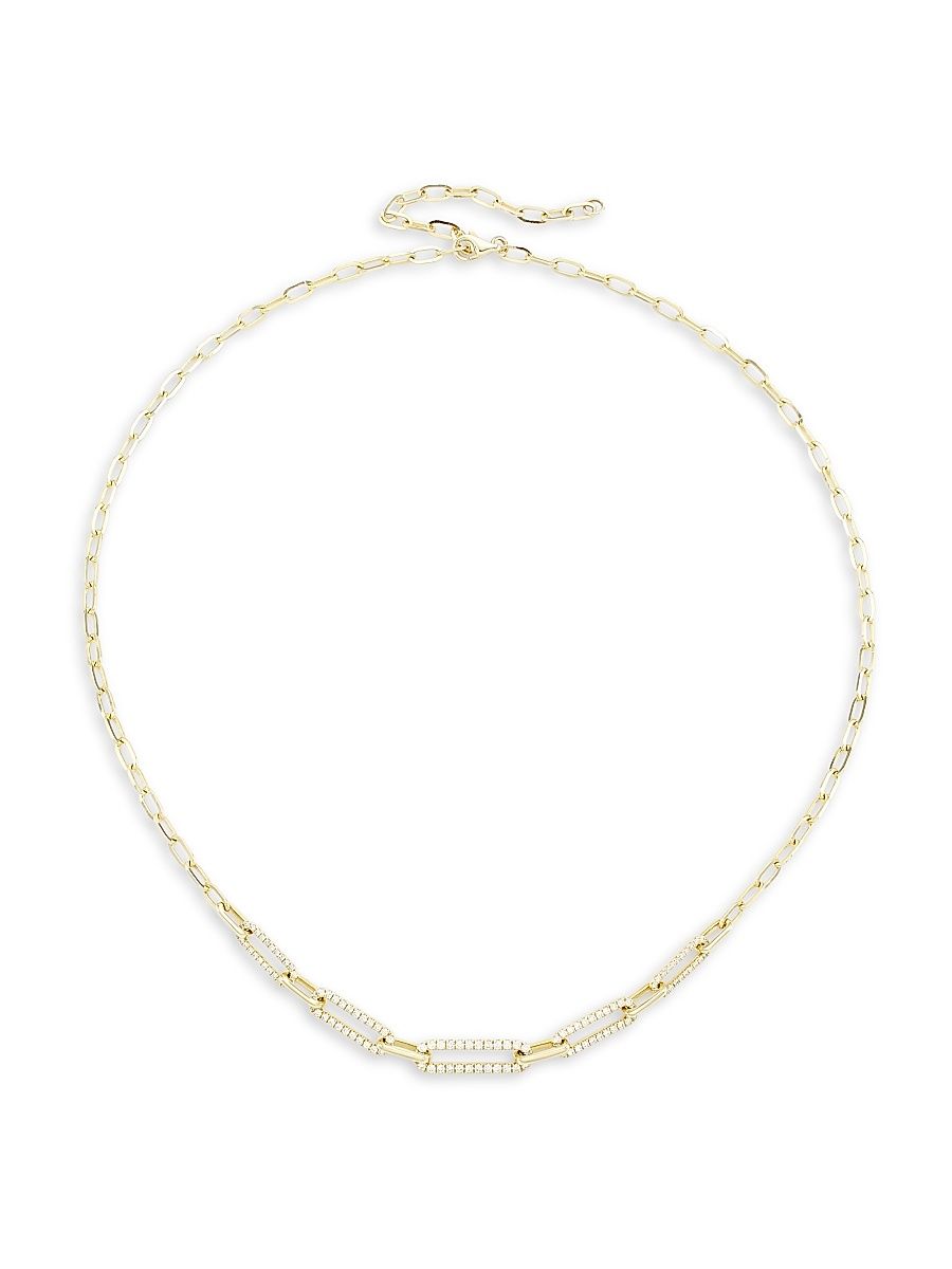 Women's 14K Yellow Gold & 0.71 TCW Diamond Paper Clip Chain Necklace - Yellow Gold