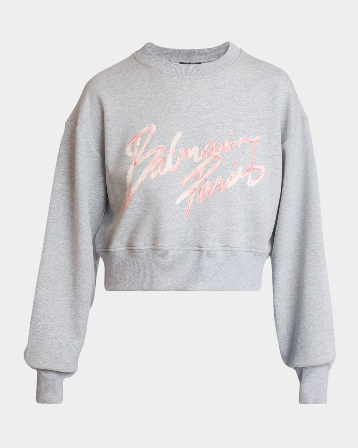Logo-Print Crop Crewneck Sweatshirt