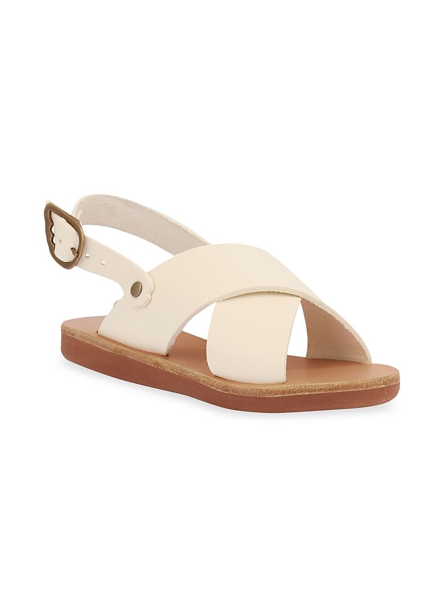 Little Girl's & Girl's Maria Soft Leather Sandals - Off White - Size 10 (Toddler)