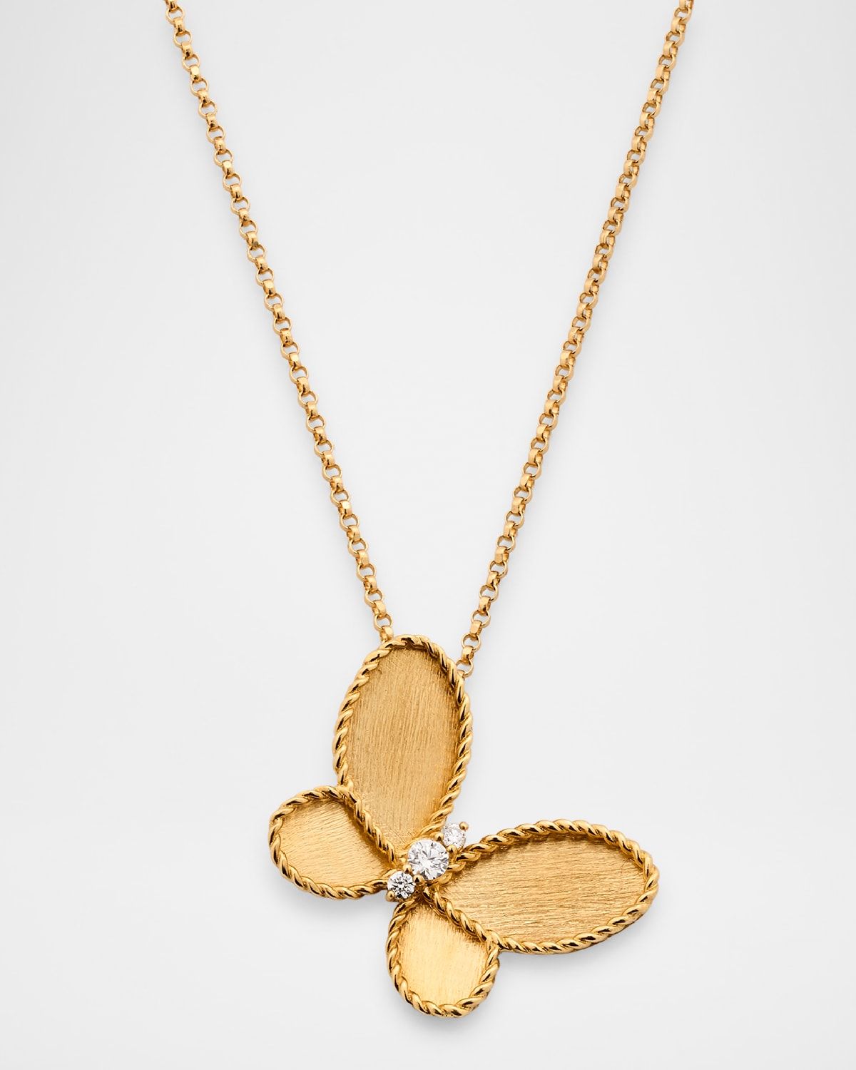 Jasmine 18K Yellow Gold Diamond Butterfly Pendant Necklace