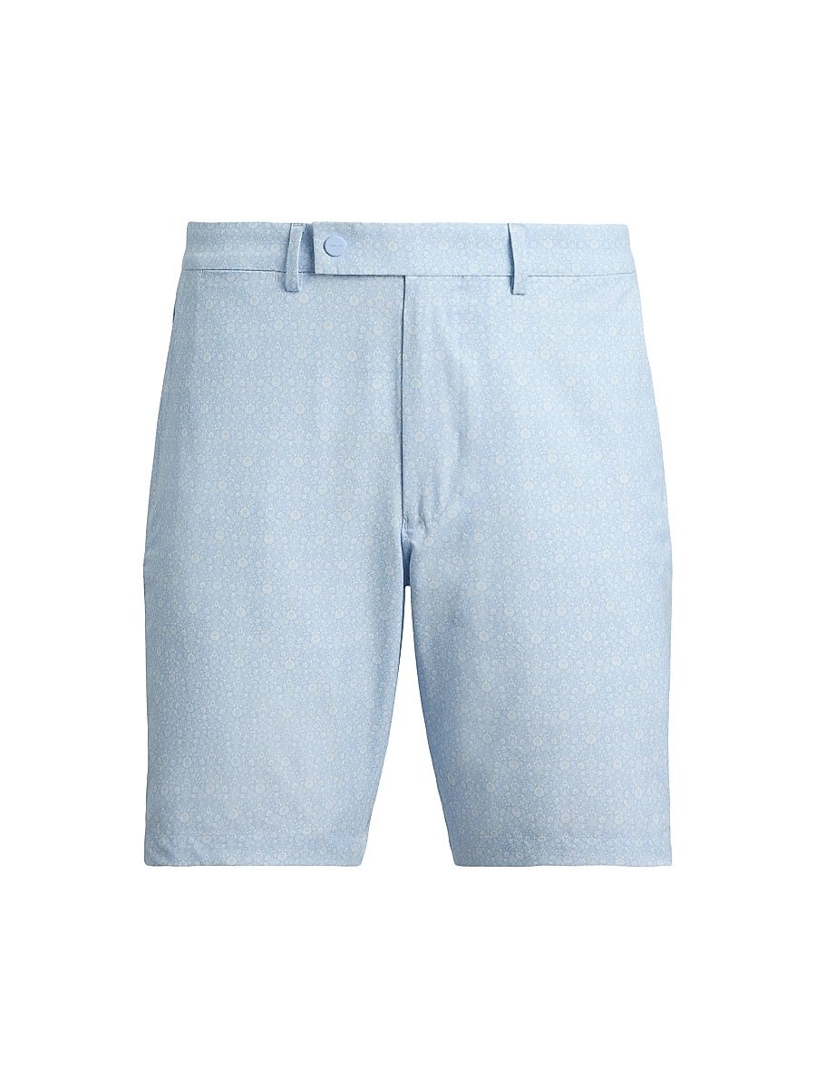 Men's Classic Floral Flat Front Shorts - Wedge Floral Office Blue - Size 40