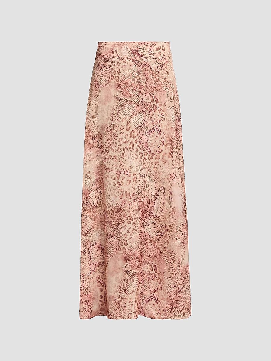 ba & sh Women's Ciria Snakeskin-Print Maxi Skirt - Rose - Size Small
