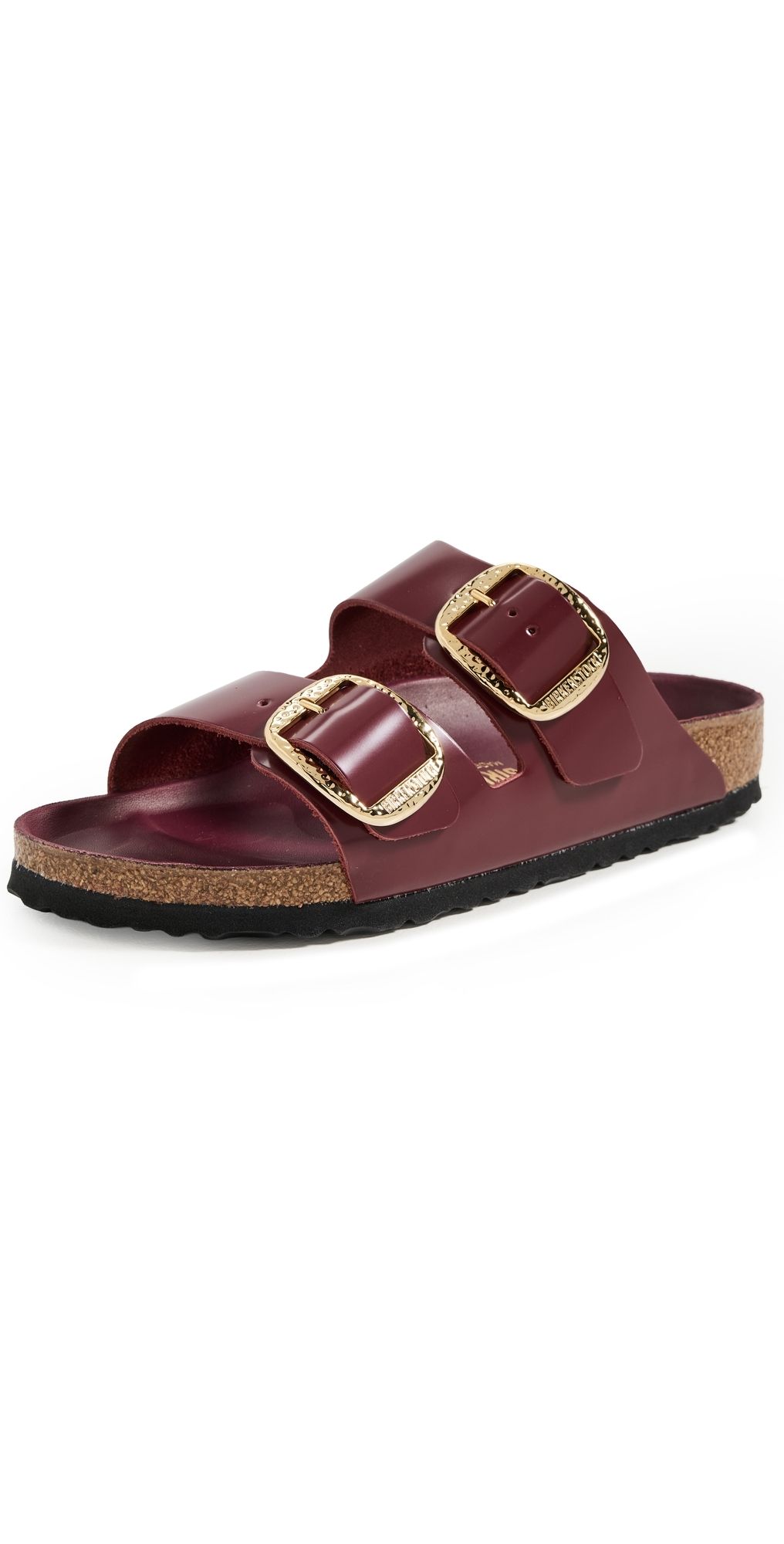 Birkenstock Arizona Hammered Big Buckle High Shine Sandals Zinfandel 37