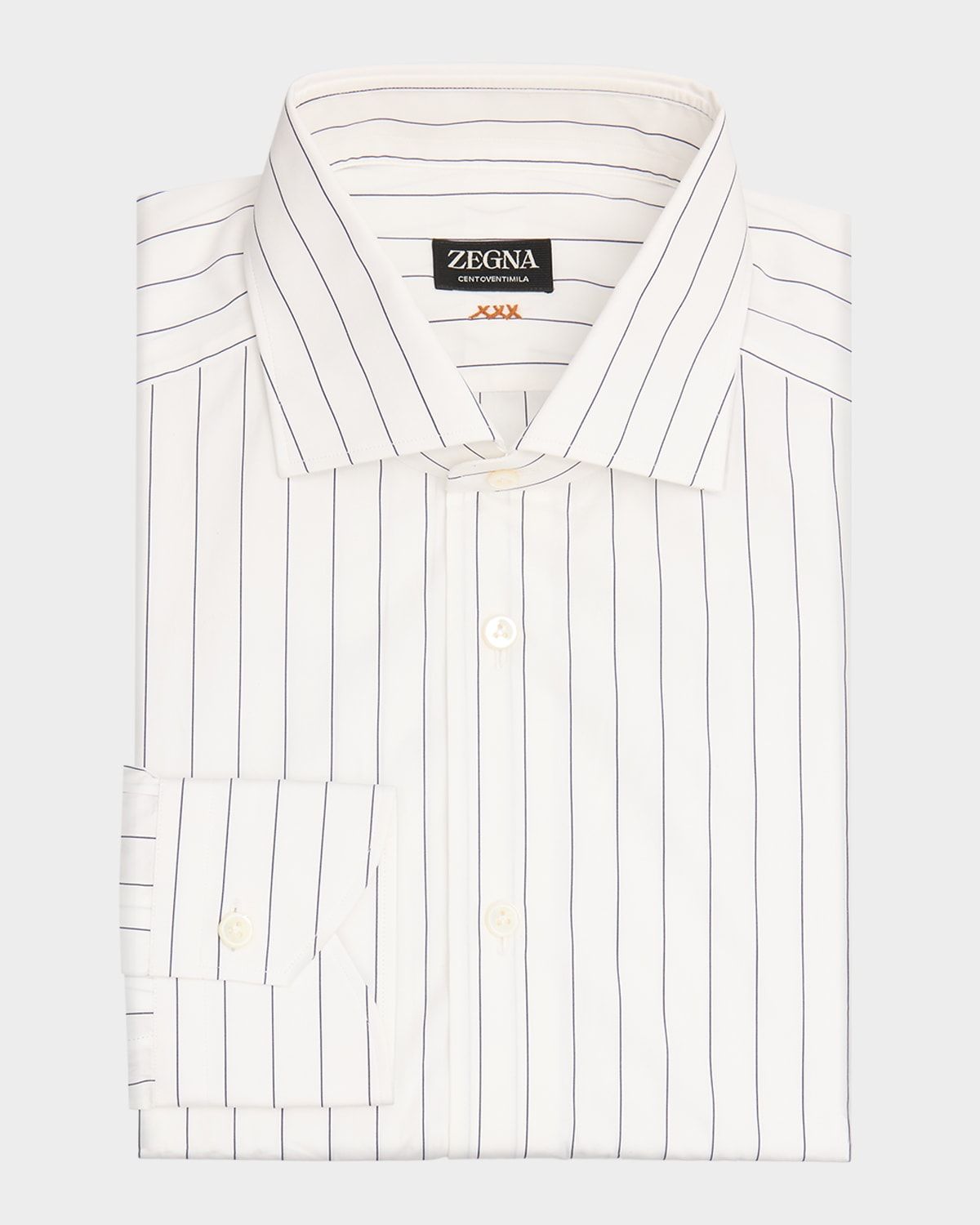 Men & apos;s Centoventimila Cotton Hairline Dress Shirt