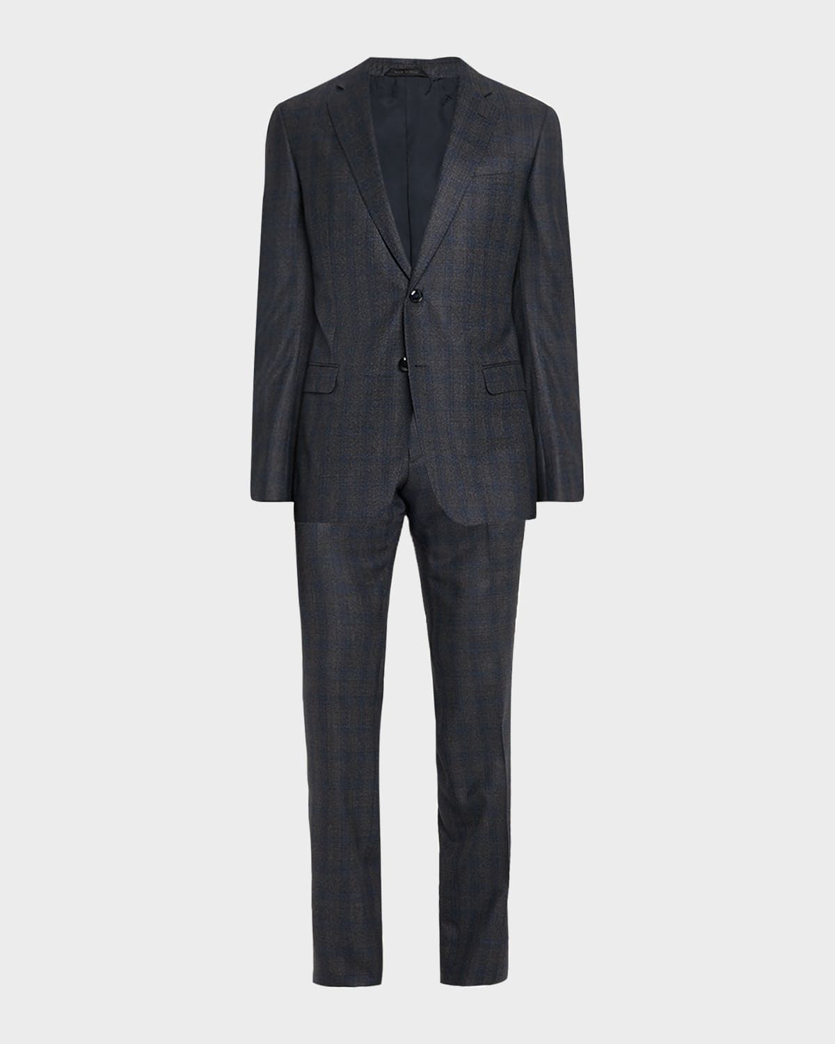 Men & apos;s Blurred Plaid G Line Two-Piece Suit