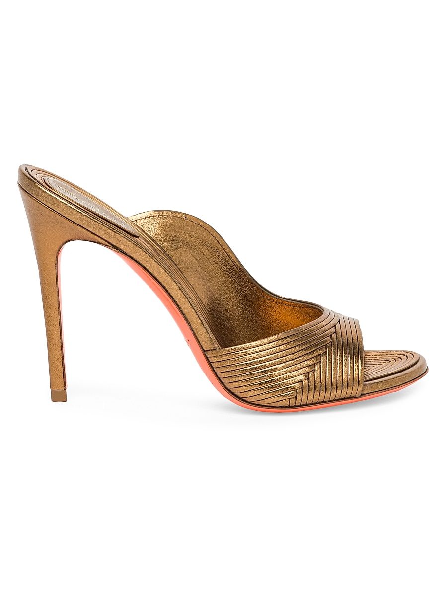 Women's Serpentine 85MM Metallic Leather Sandals - Bronze - Size 10