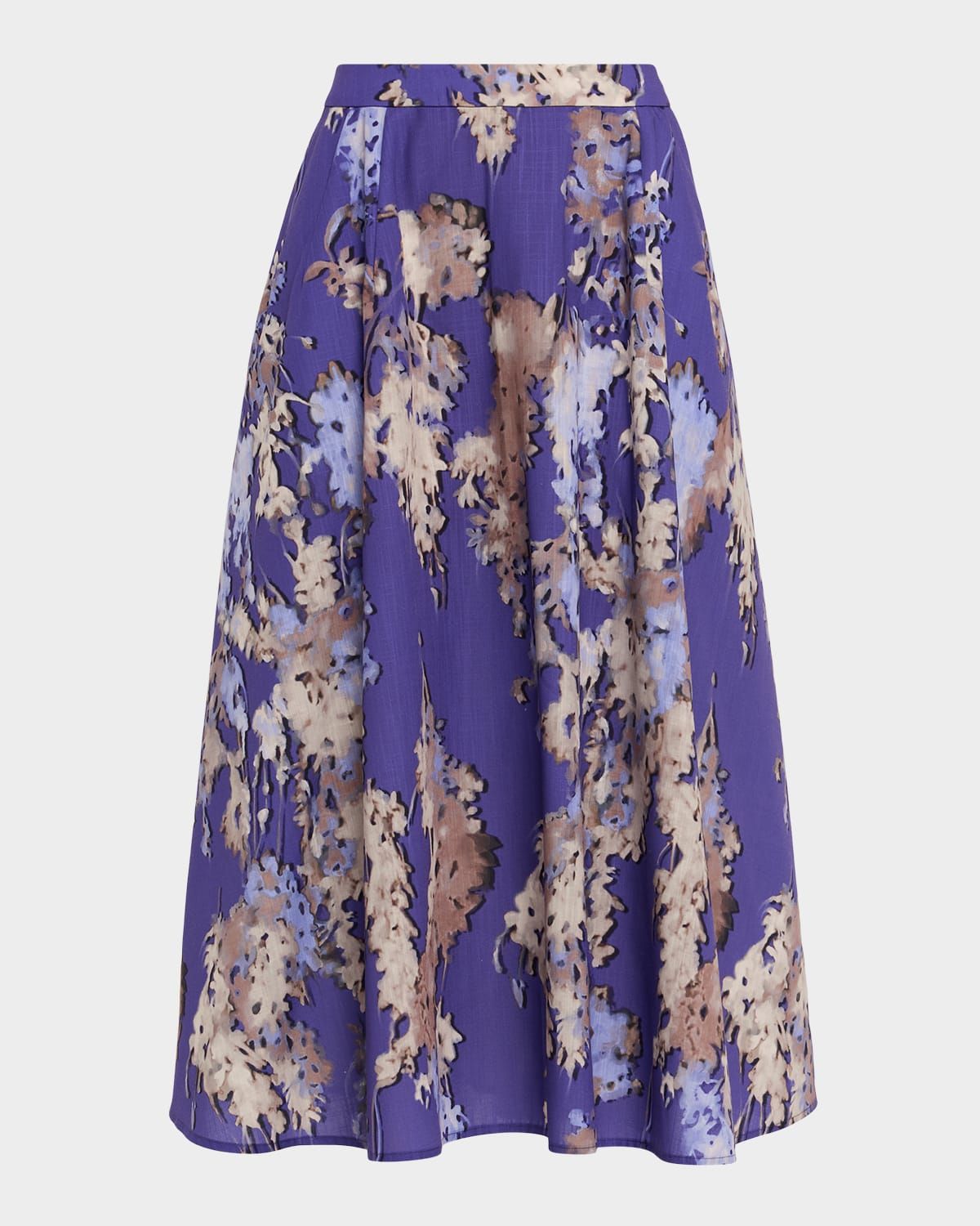 Floral-Print Crepe De Chine Maxi Skirt